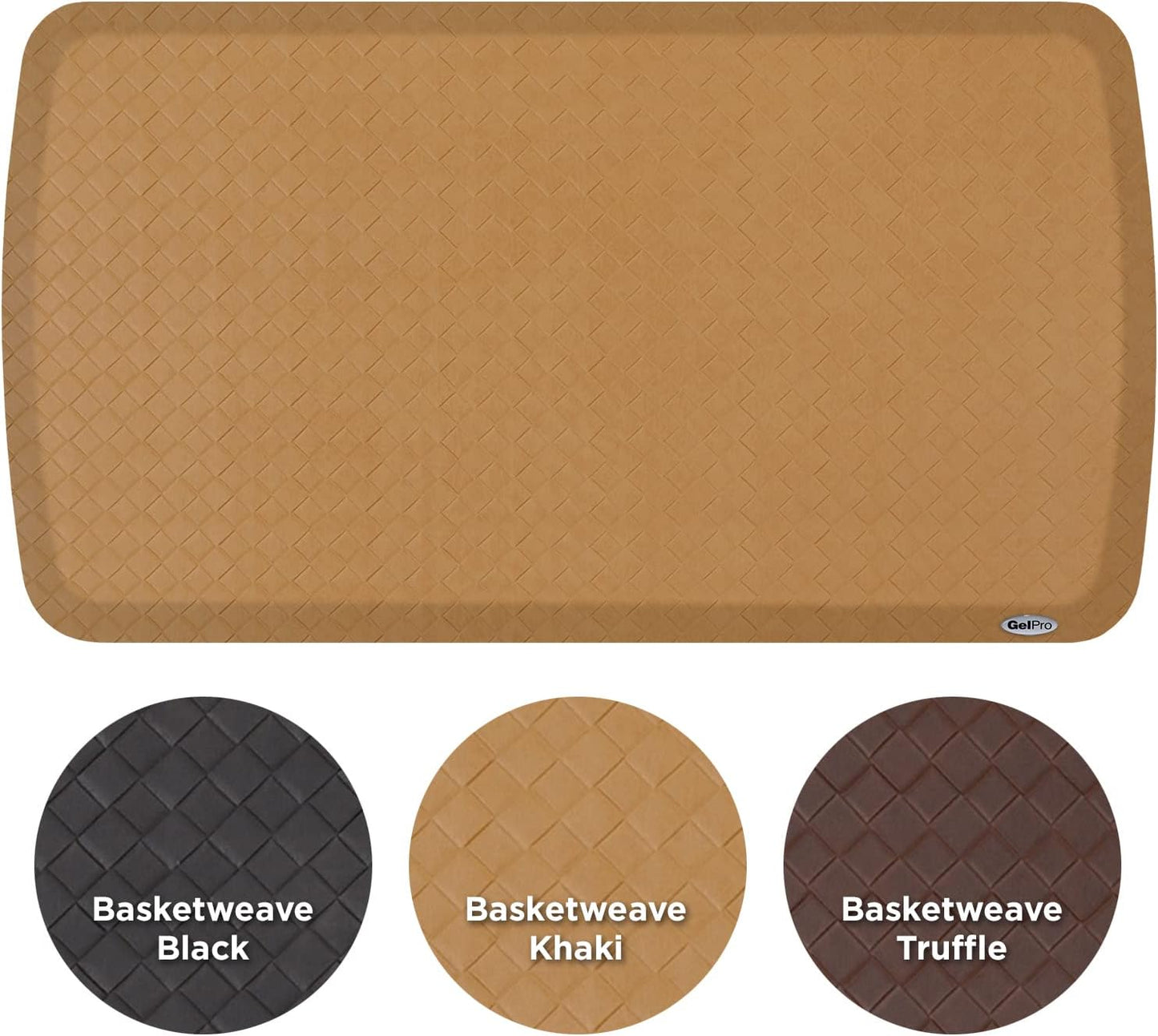 GelPro Elite Premier Gel & Foam Anti-Fatigue Kitchen Floor Comfort Mat, 20" x 36", Basketweave Khaki