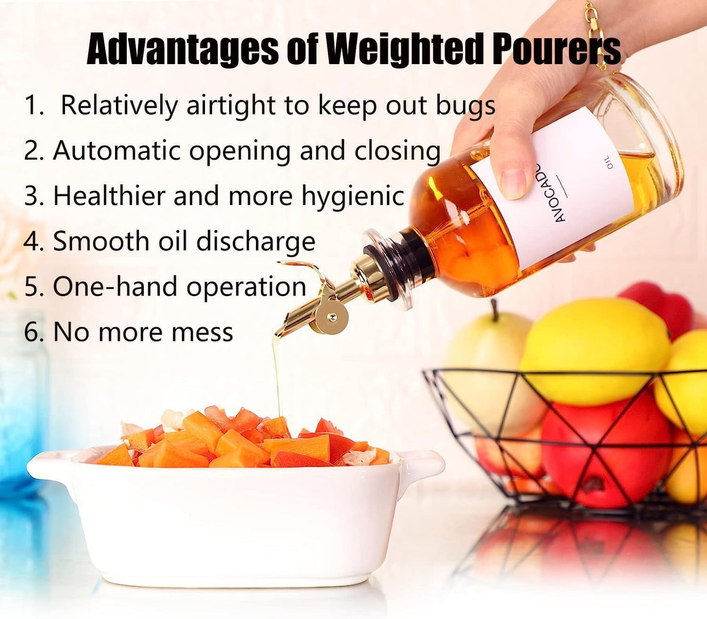 Pafusen 12 Pack Weighted Liquor Pour Spout, Auto Flip Olive Oil Dispenser Spout, Pour Spout for Liquor Bottles, Olive Oil Spout, Bottle Pourers for Alcohol Wine Syrup Home Bar Accessories Silver