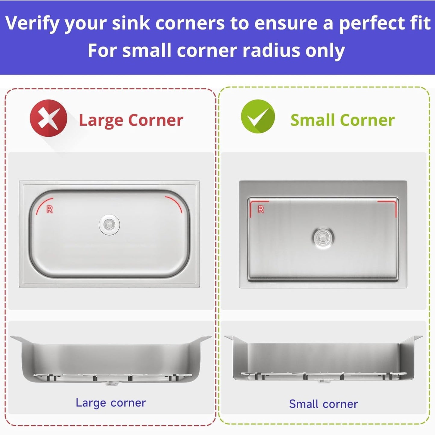 Sink Protectors for Kitchen Sink, Sink Grate Grid for Bottom of Sink, Metal Sink Rack, Bottom Basin Rack, Stainless Steel, 28-7/8" x 14-3/8"