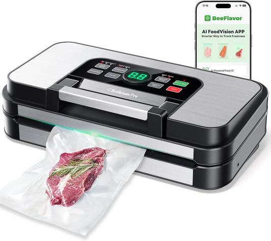 95Kpa Powerful Precision Pro Vacuum Sealer with 10-in-1 Functions, Easy-Lock Handle, Double Heat Seal & Double Pump, Vacuum Sealer Machine for Food with Bags Storage, Built-in Cutter, Green