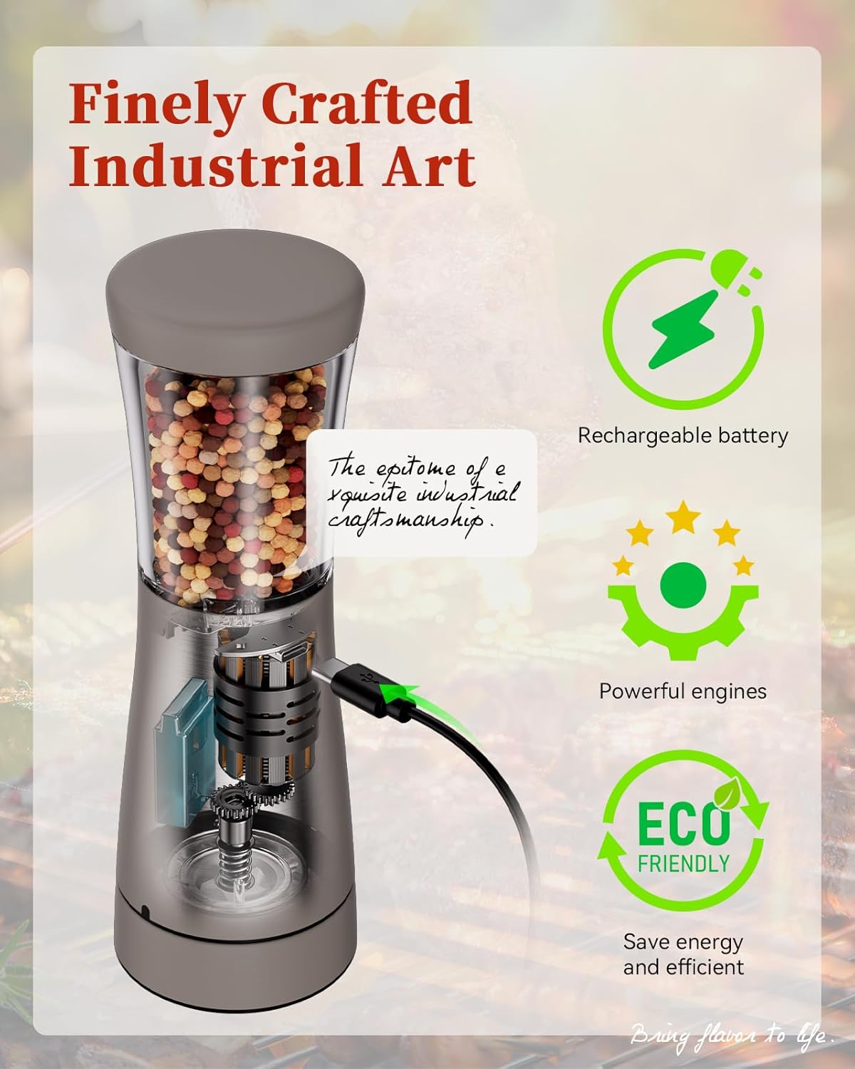 Electric Salt and Pepper Grinder Set with Storage Base, Stainless Steel Rechargeable Salt and Pepper Grinder Set with 4.5 oz Large Capacity, 1.8" Wide Mouth, Adjustable Coarseness, Ideal for Kitchen