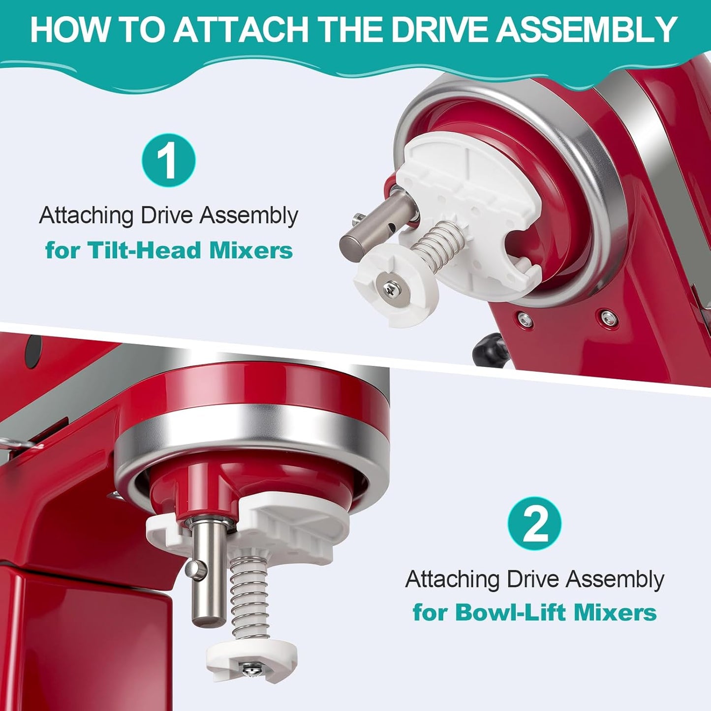 Ice Cream Maker Attachment for KitchenAid Stand Mixer, Ice Cream Bowl Compatible with 4.5Qt and Larger Stand Mixers, Ice Cream & Sorbet Gelato Maker Attachment, 2 Quart, White XTMZ