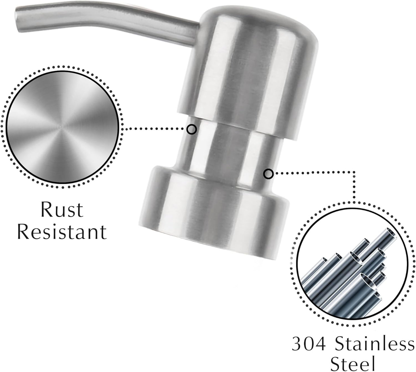 Emerson Essentials Soap Dispenser, Dish Soap for Kitchen - Hand Dispenser Bathroom Set, Kitchen Set Glass Soap Bottles with Pump and Labels, 16 Oz, 2 Pack