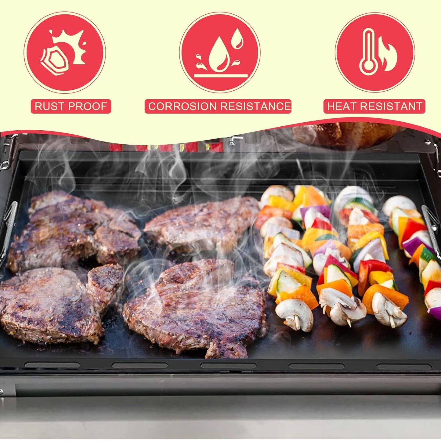 6787 Spirit 300 Full Size Griddle Insert for Weber Spirit I & II 300 Series Grill Accessories Spirit E-310 E-320 E-330 S-310 SP-310, Spirit 2 E310 S-310 Flat Top Griddle, Carbon Steel for 7638 7639