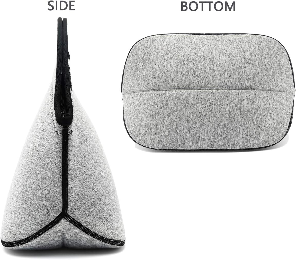 FlowFly Neoprene kids Lunch box Insulated Soft Bag Mini Cooler Thermal Meal Tote Kit for Boys, Girls,Men,Women,School,Work, Office, Grey