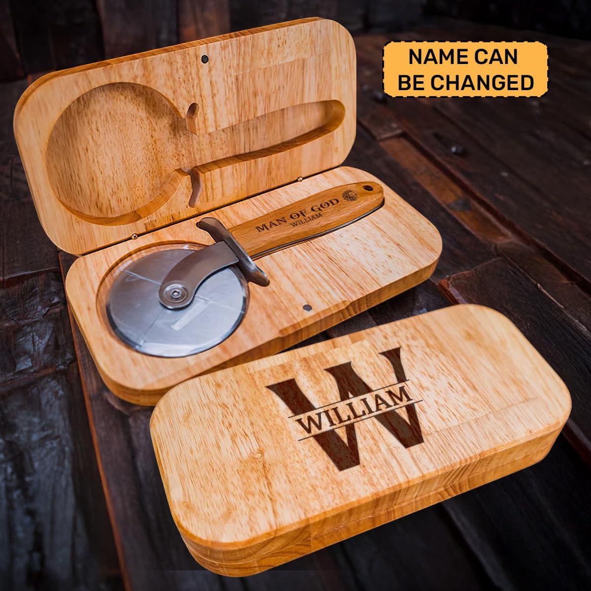 Pizza Cutter Wheel with Sharp Blade - Christian Gifts for Men, Women, Religious Gift for Husband, Birthday & Christmas Present (Man Of God)