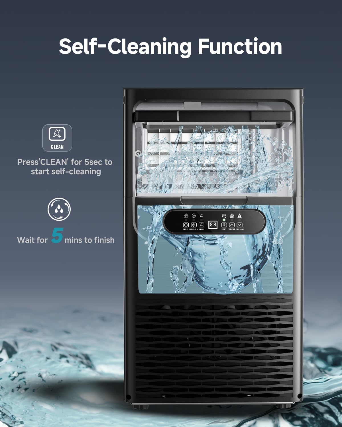 EUHOMY Commercial Ice Maker Machine,70lbs/24H,36 Ice Cubes in 8-12 Mins,Under Counter Ice Maker with Water Filter,12lbs Storage Capacity,Freestanding Ice Machine for Home/Bar/Cafe/Restaurant