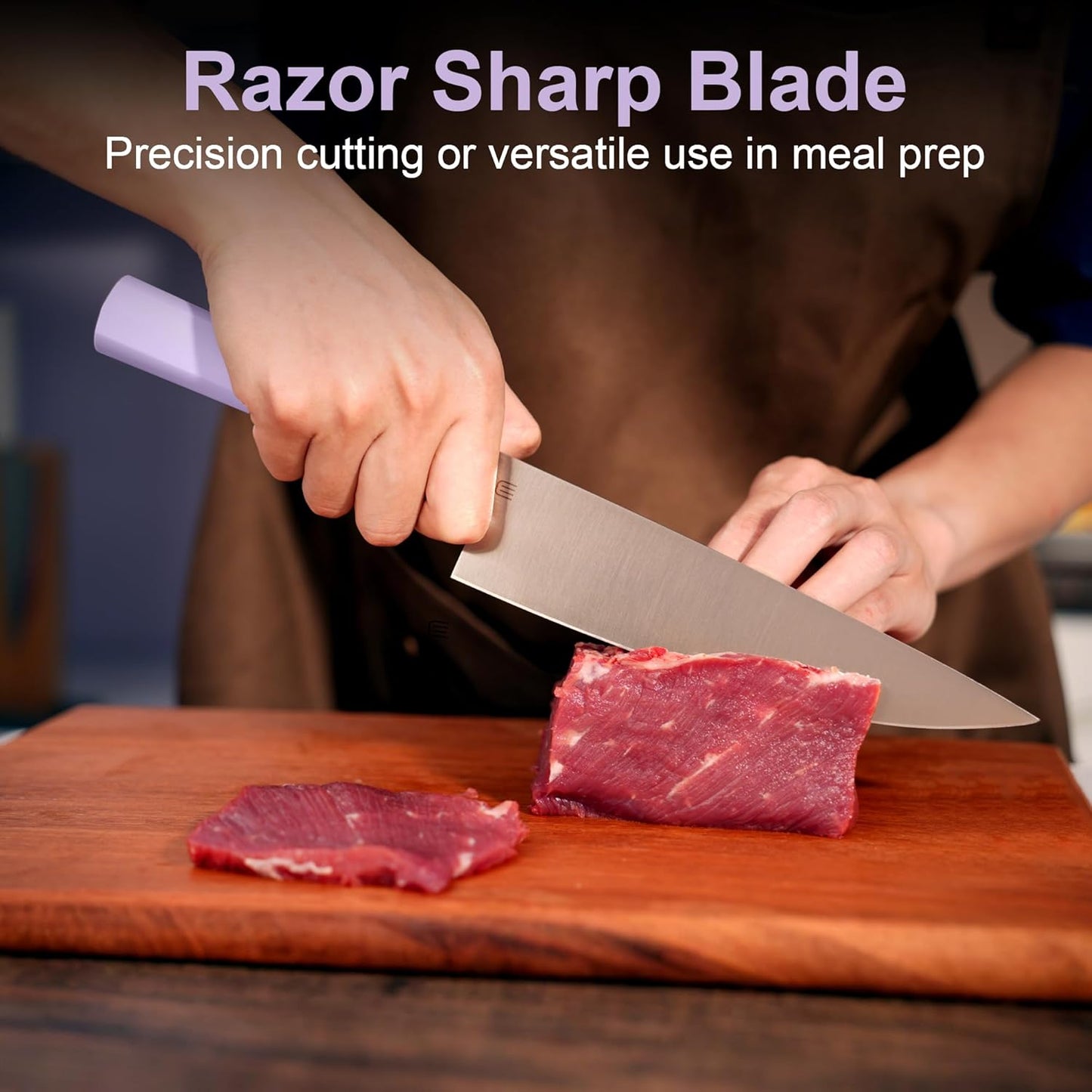 8 Inch Chef Knife, AR-RPM9 Steel & Ergonomic Handle Cooking Knife, Ultra Sharp Professional Kitchen Knife with Gift Box for Home Chefs