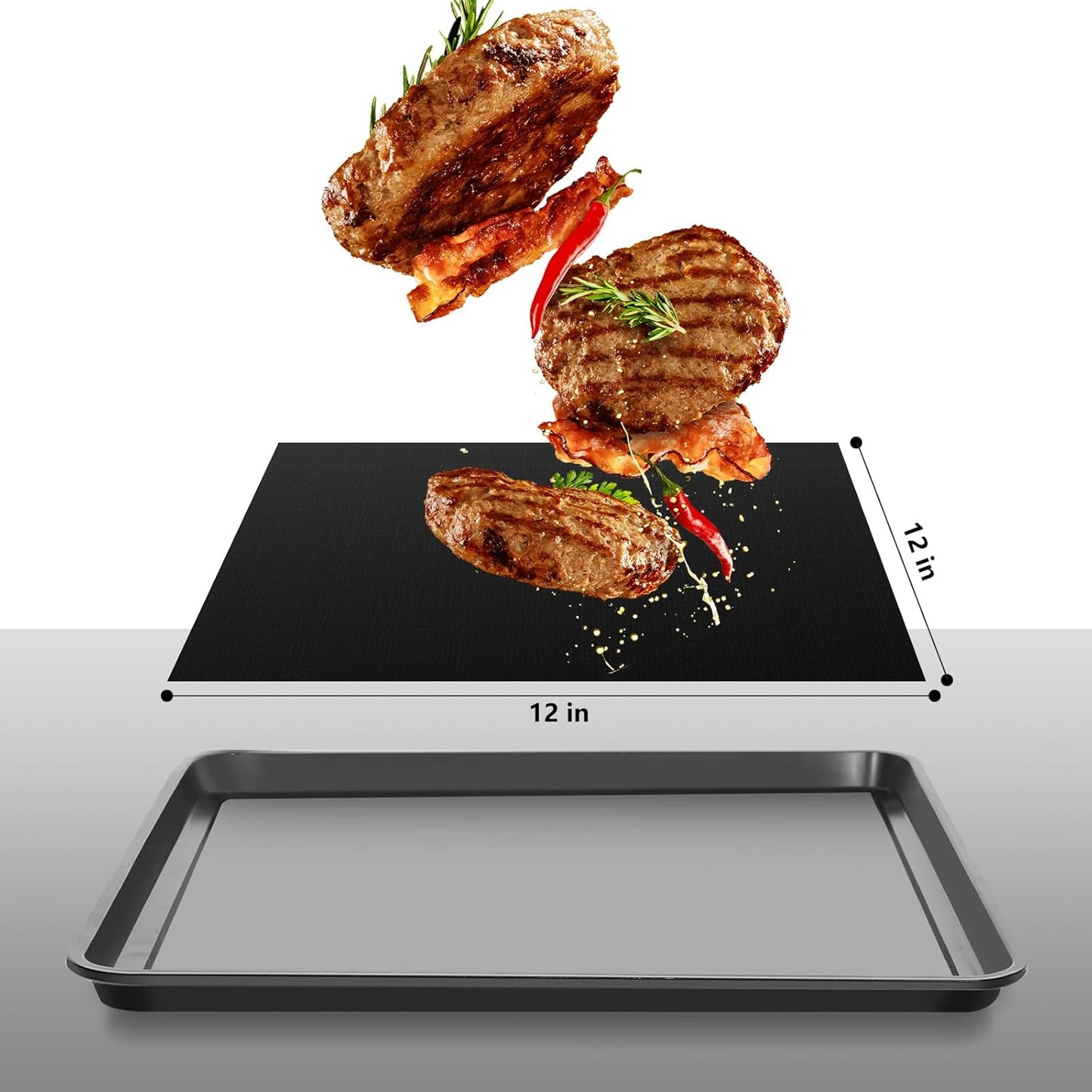 Air Fryer Oven Liners and Mesh Grill Mats Compatible with Ninja Foodi SP101 SP201 SP301，Reusable 12inch Non-Stick Liner for Bottom of Oven and Air Fryer Toaster Oven Mat for Oven