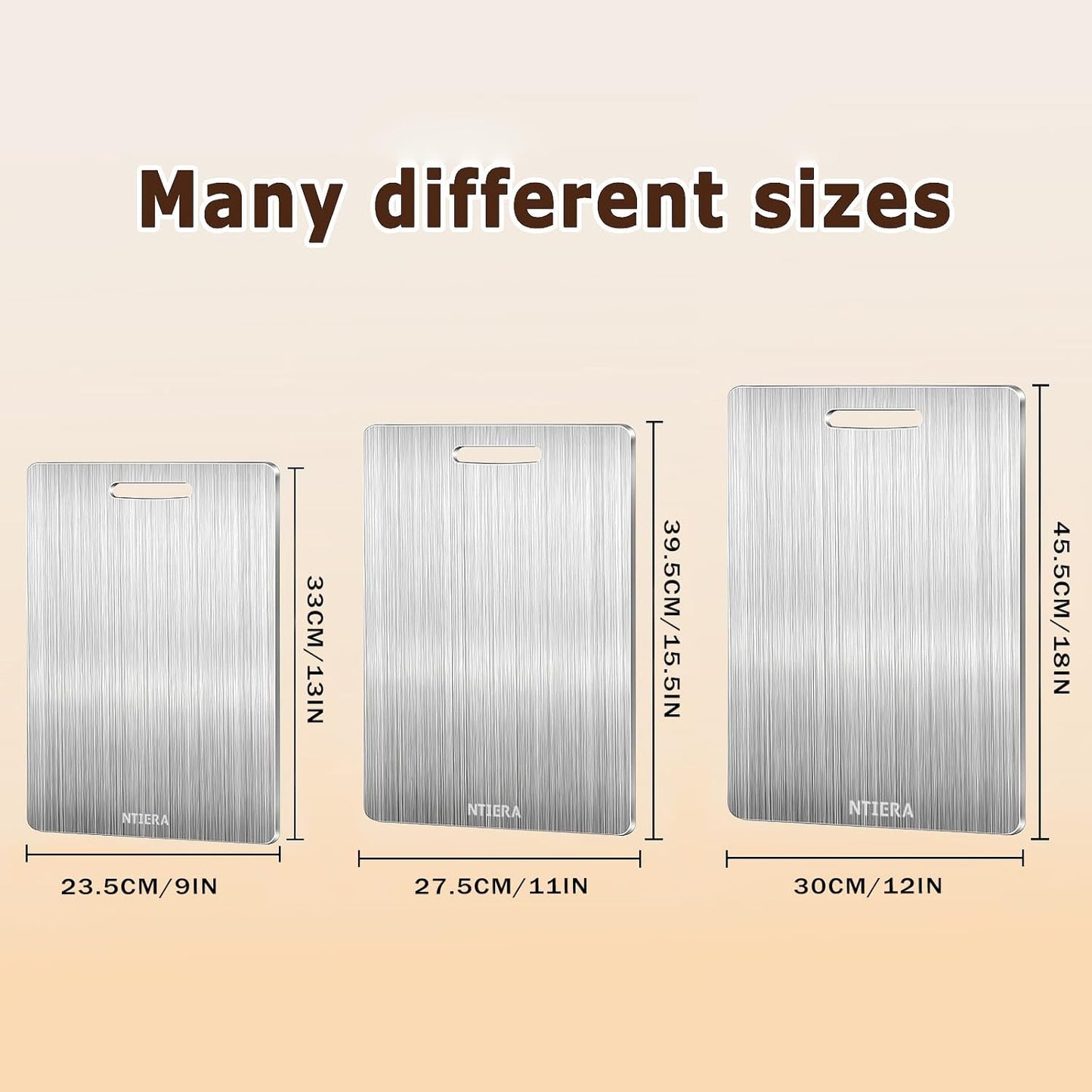 New Titanium Cutting Board-Stainless Steel Cutting Boards for kitchen,Double-Sided Food Grade Non Toxic Cutting Board,Chopping Boards Necessities for Home Outdoor Camping Meal Prep,Easy to Clean （L）