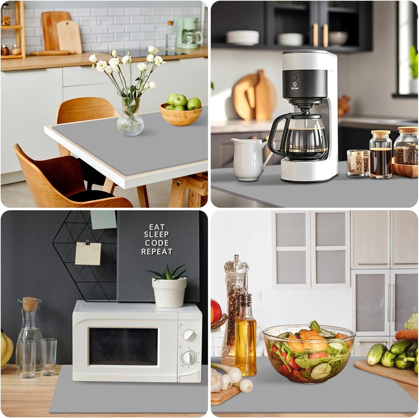 AECHY Silicone Mats for Kitchen Counter 47"x23.6"x0.08”, Largest Heat Resistant Mat Shipped Rolled Up Kitchen Island Silicone Countertop Protector Mat Nonslip Extra Large Counter Mat, Dark Gray