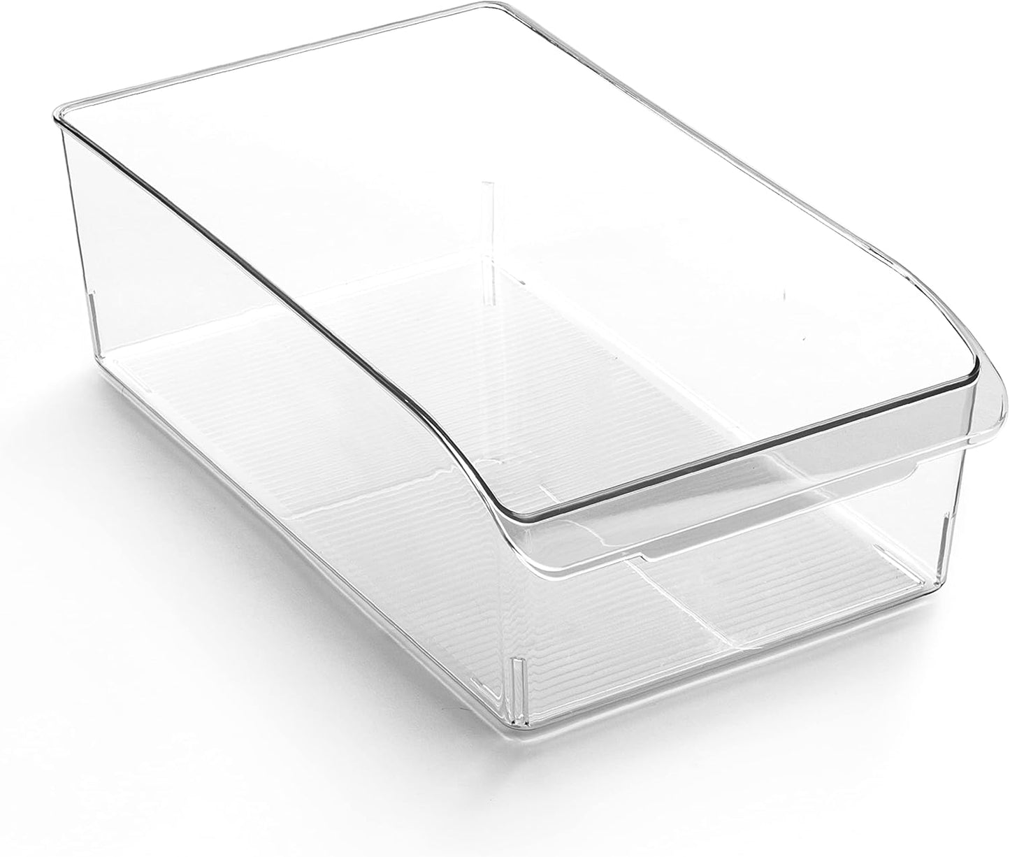 BINO | Plastic Storage Bins, X-Large | THE CURVE COLLECTION | Multi-Use Organizer Bins | Built-In Handle | BPA-Free | Pantry Organization | Home Organization | Fridge and Freezer Organizer