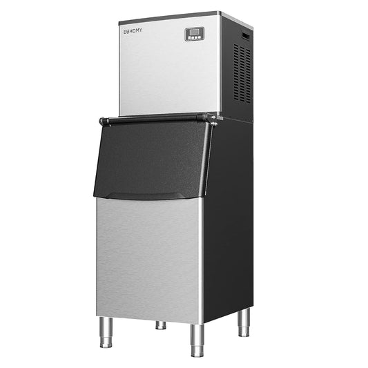 EUHOMY Commercial Ice Maker Machine 500Lbs/24H, SECOP Compressor&ETL Approval, Industrial Ice Machine, 250Lbs Storage, Ice Ready in 8-15 min, Stainless Steel Ice Maker for Bar/Cafe/Restaurant/Business