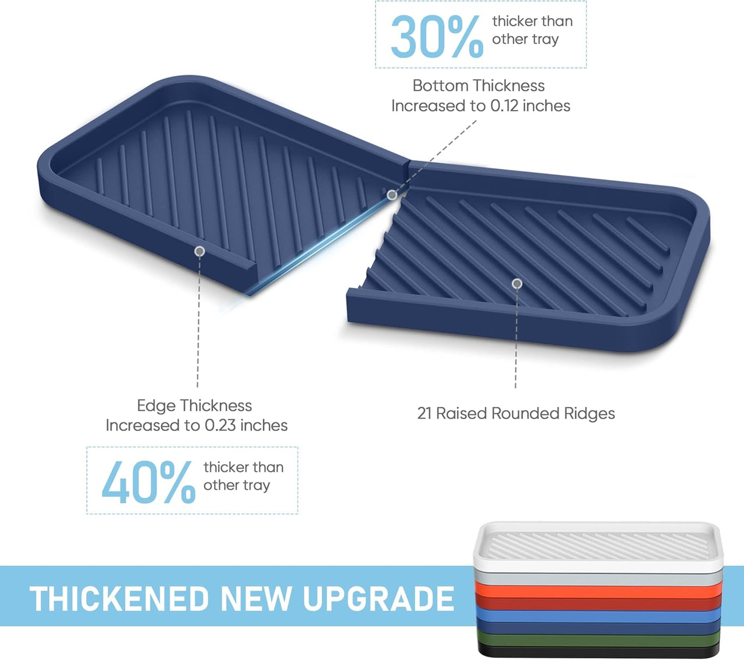 EG-SIPRO Silicone Sponge Holder, Kitchen Sink Organizer Tray, Sponge Caddy for Bathroom Counter, Dish Soap Holder, Scouring Pad Holder