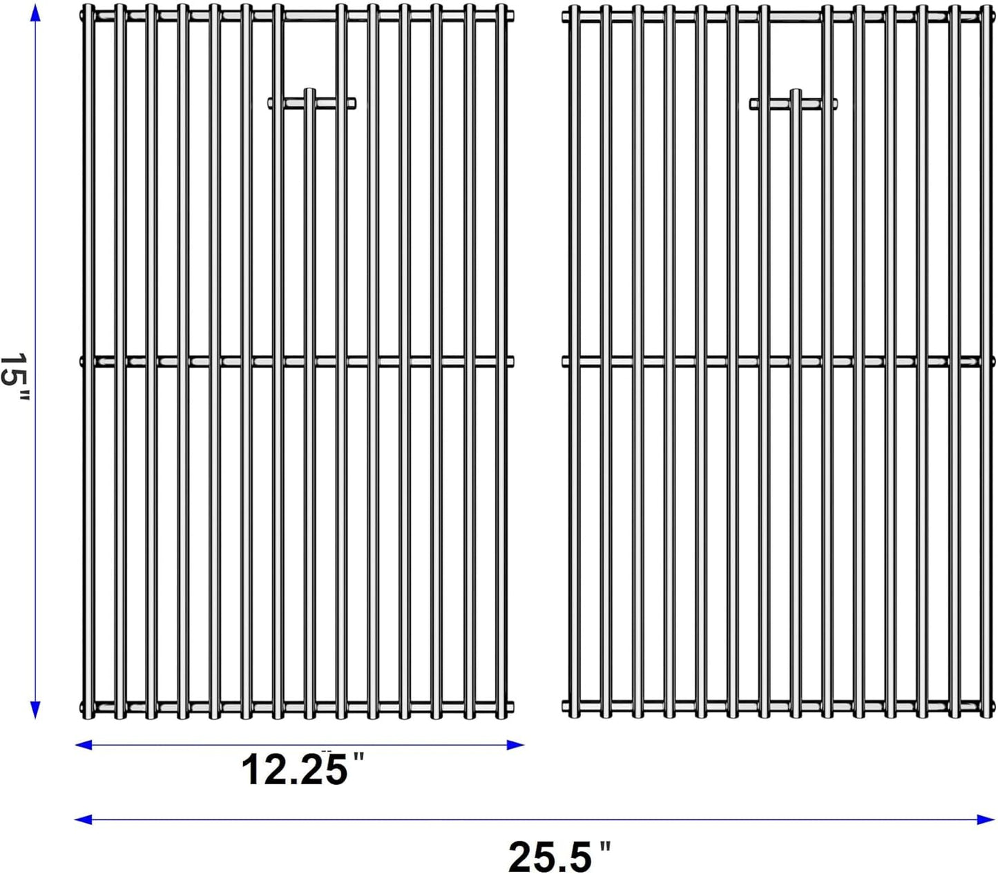 15 Inch Grill Cooking Grates Replacement for Broil-Mate 165154 195554, Broil King 986557, 9869-54 9869-57, Signet, Crown, Huntington, Sterling 1155-54, Stainless Steel Grids, 15" D x 25.5" W