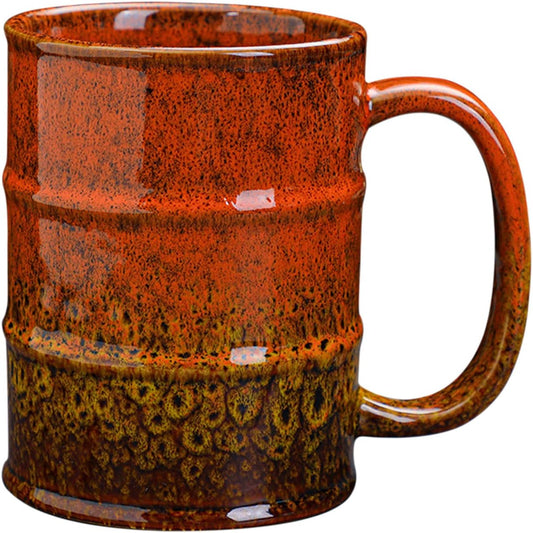 Brown and Yellow 20 oz Ceramic Coffee Mug - Large, Dishwasher and Microwave Safe, Perfect for Office and Home