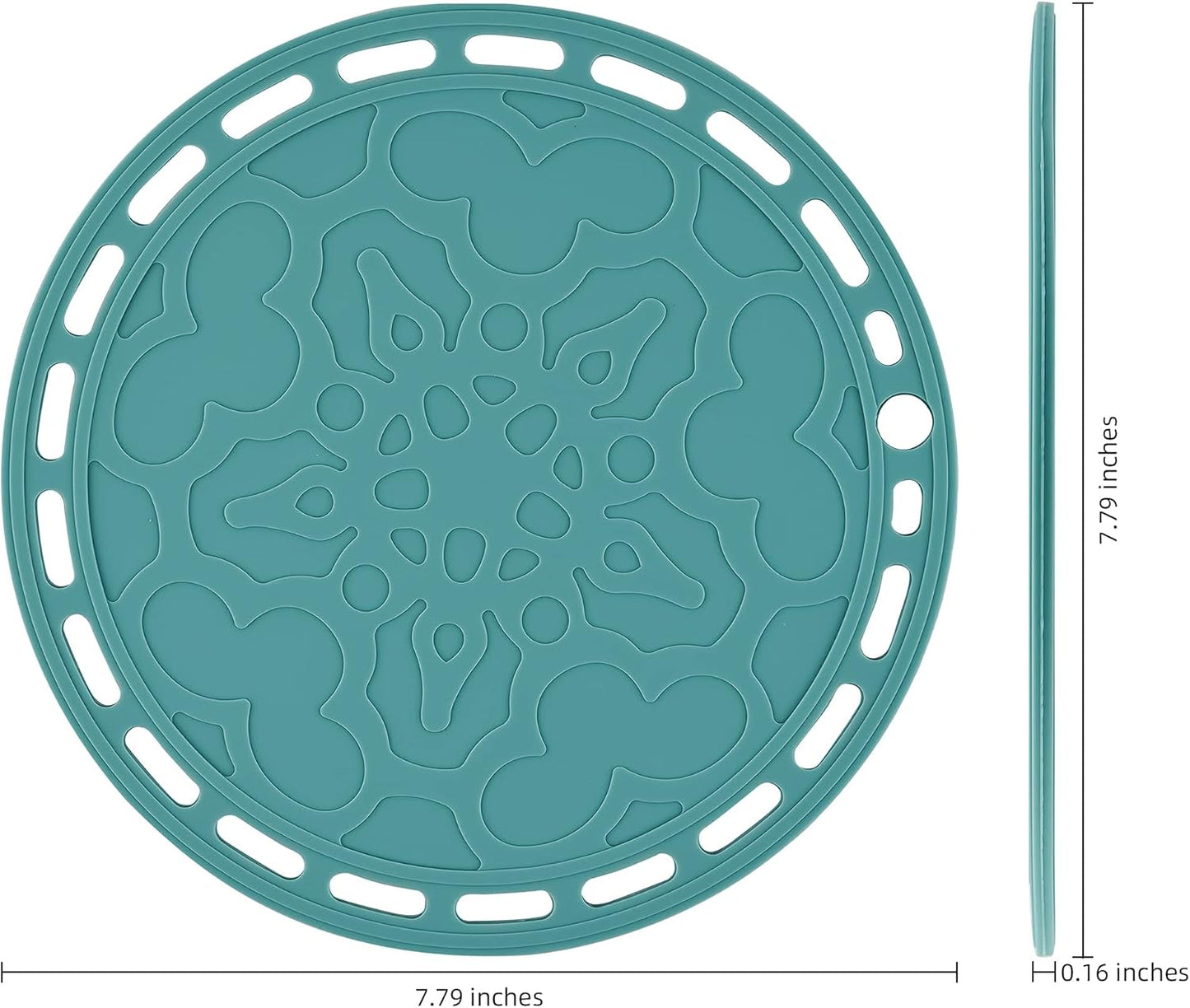 Smithcraft Silicone Trivets - Big Round Silicone Pot Holders and Trivets for Hot Dishes and Pots, Hot Mats for Countertops and Tables, Spoon Rest Set of 3 (Beige)