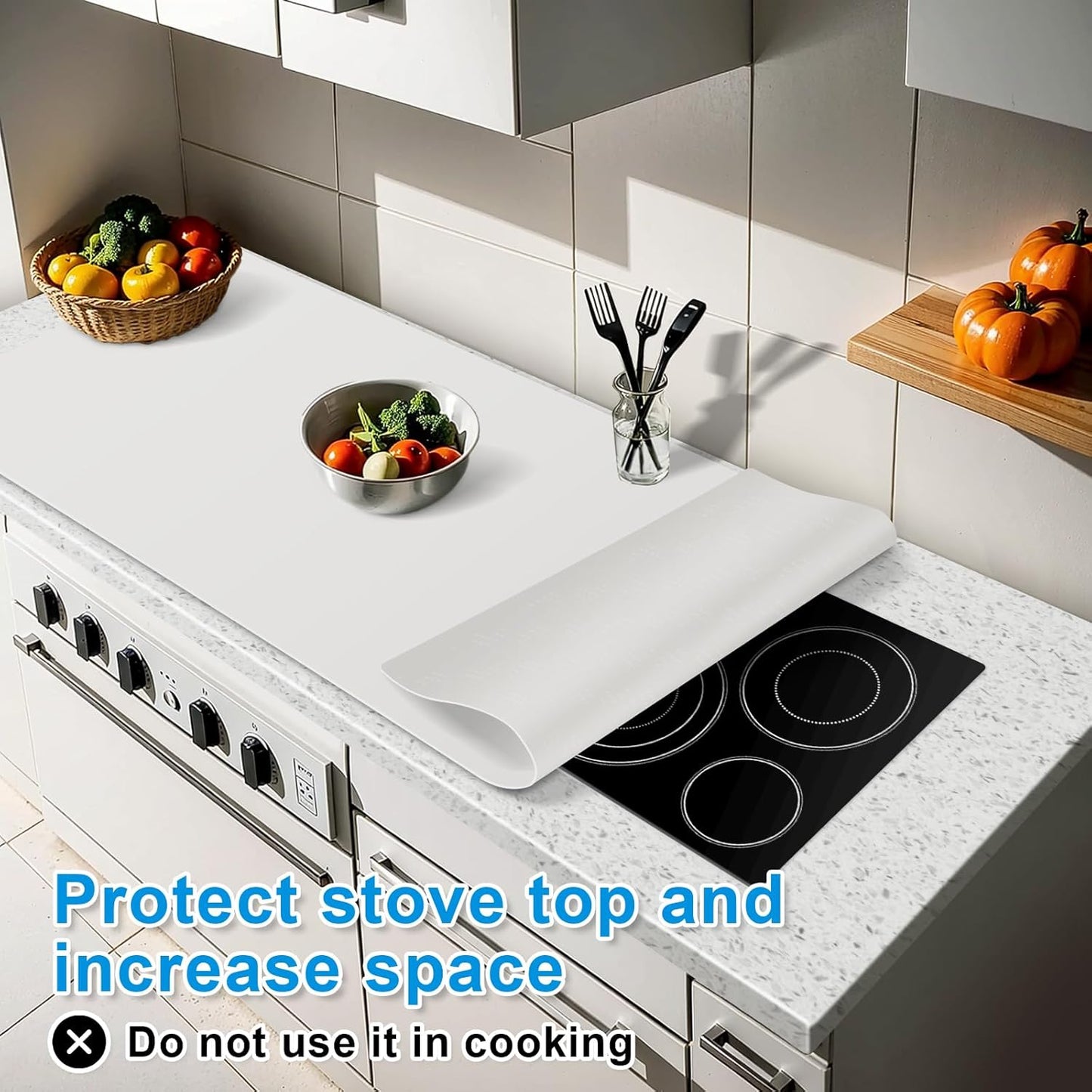 AECHY Silicone Mats for Kitchen Counter 47"x23.6"x0.08”, Largest Heat Resistant Mat Shipped Rolled Up Kitchen Island Silicone Countertop Protector Mat Nonslip Extra Large Counter Mat, Light Gray