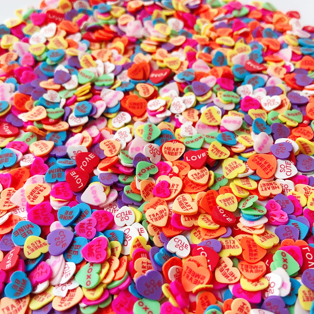 EHOPE Fake Sprinkles Resin Sprinkles Fake Candy Sprinkles Clay Sprinkles Polymer Sprinkles Polymer Clay Slices for Nail Art DIY Crafts Cake Phone Case(40G-Love Heart-47)