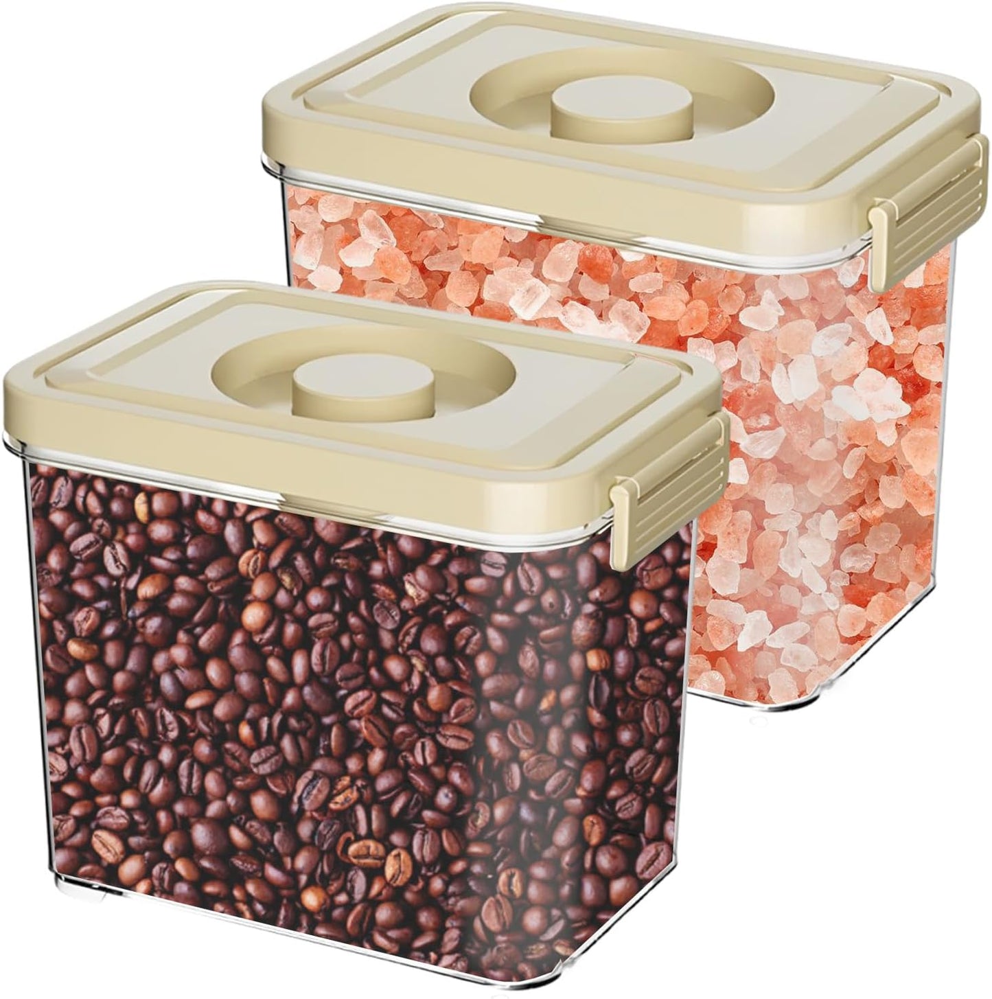 Airtight Containers 2 Units, Triple Vacuum Seal Airtight Food Storage, 2.64 Quart Each Unit, Preserve Fresh and Fragrant for Snacks, Sugar, Spices, Nuts and Coffee Containers
