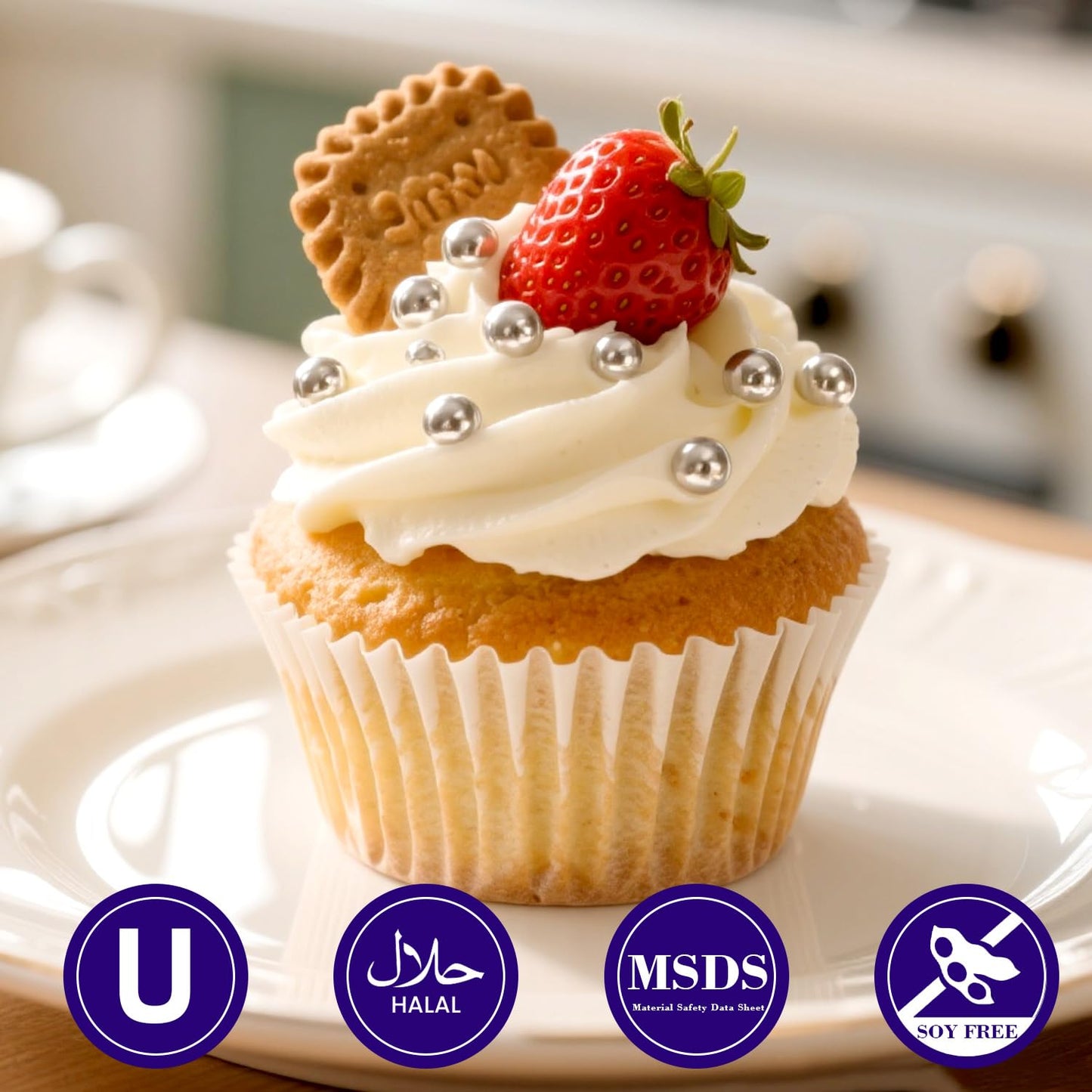 Dazzjoy Silver Pearl Sugar Candy Sprinkles, Edible Pearl Mix Size, 4.58oz, Cake Decoration & Cake Toppers, Baking Cake Decorations, Wedding Party Valentines Easter Supplies