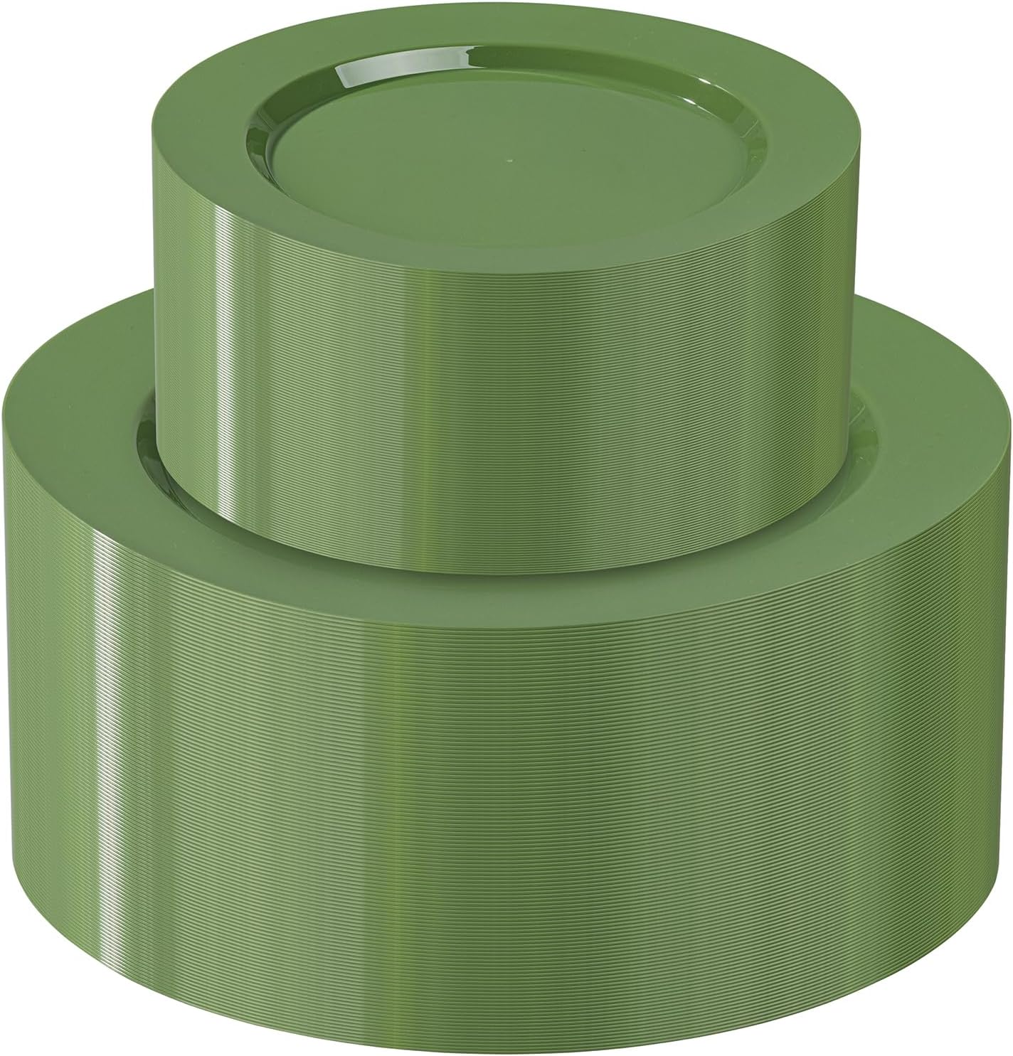 I00000 102 Pcs Green Plastic Plates, Green Disposable Plates Include 51 Dinner Plate 10’’ and 51 Dessert Plate 7’’ Perfect for Birthday, Party & Wedding