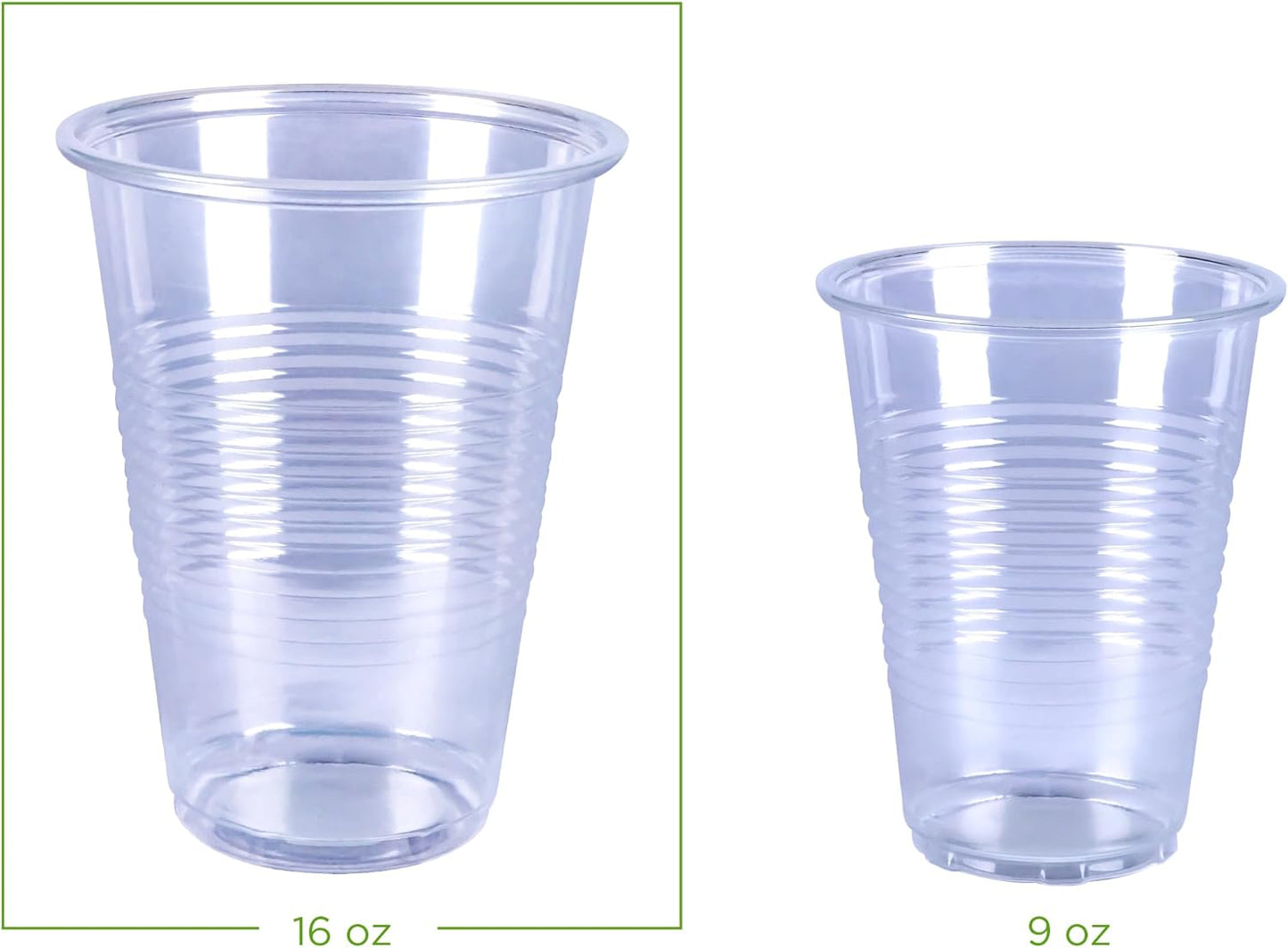Amazon Basics Disposable Clear Plastic Cups, 16oz, 50 Count