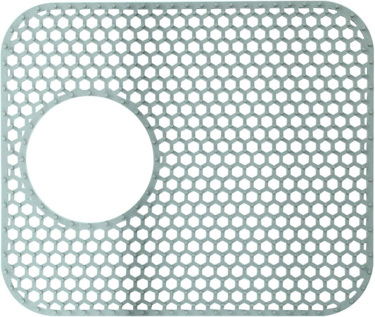 1 Pcs Kitchen Sink Mat, Grey Rear Drain Folding Non-slip Silicone Sink Mat Heat Resistant, for Kitchen Stainless Ceramic Bottom Protectors