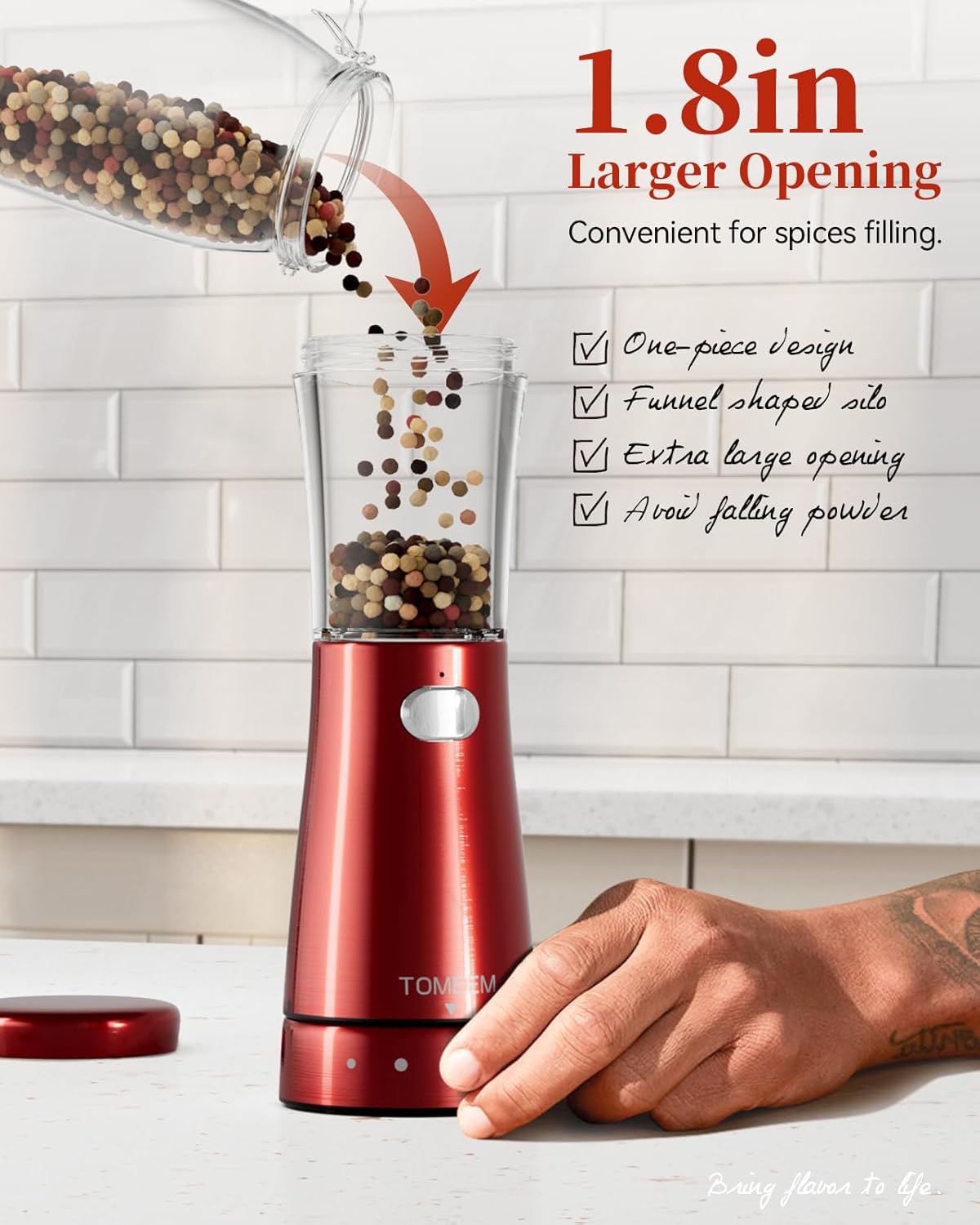 Electric Salt and Pepper Grinder Set with Storage Base, Stainless Steel Rechargeable Salt and Pepper Grinder Set with 4.5 oz Large Capacity, 1.8" Wide Mouth, Adjustable Coarseness, Ideal for Kitchen