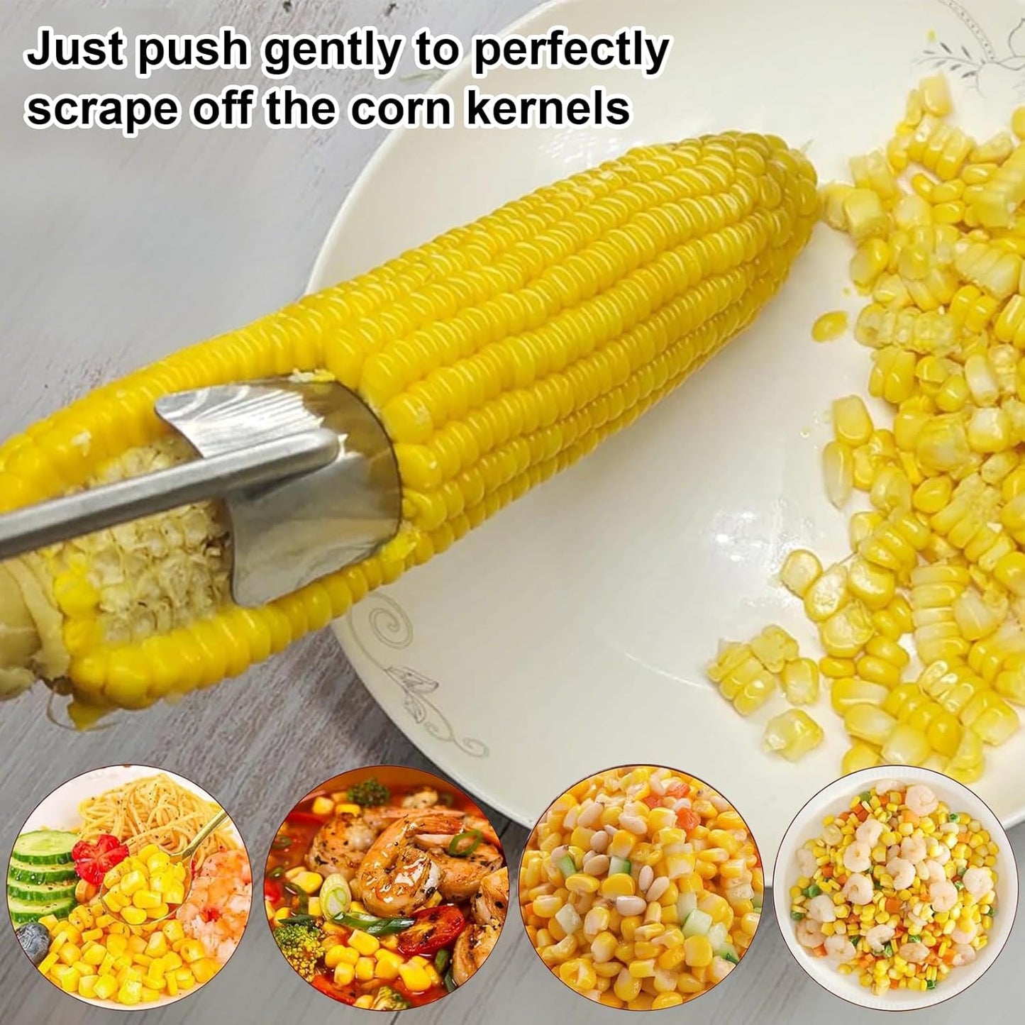 3 Pack Corn Cob Peeler, Corn Peeler & Stripper, Stainless Steel Corn Shovel, Corn Planer, Corn Fork, Corn on the Cob Remover, with Ergonomic Handle, Easy to Use, for Home & Outdoor Dining