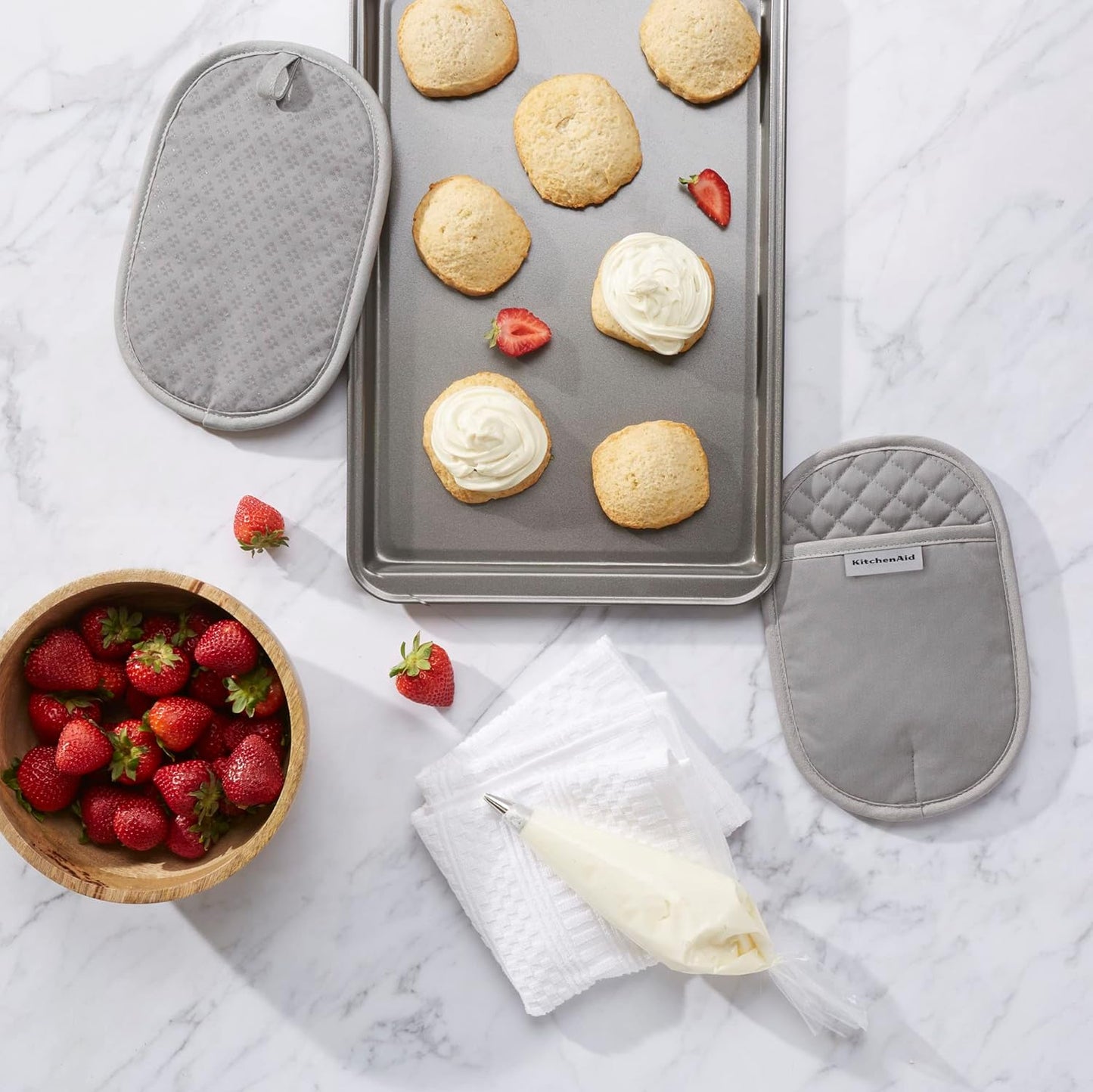 KitchenAid Asteroid Pot Holder 2-Pack Set, Grey, 6.5"x10"