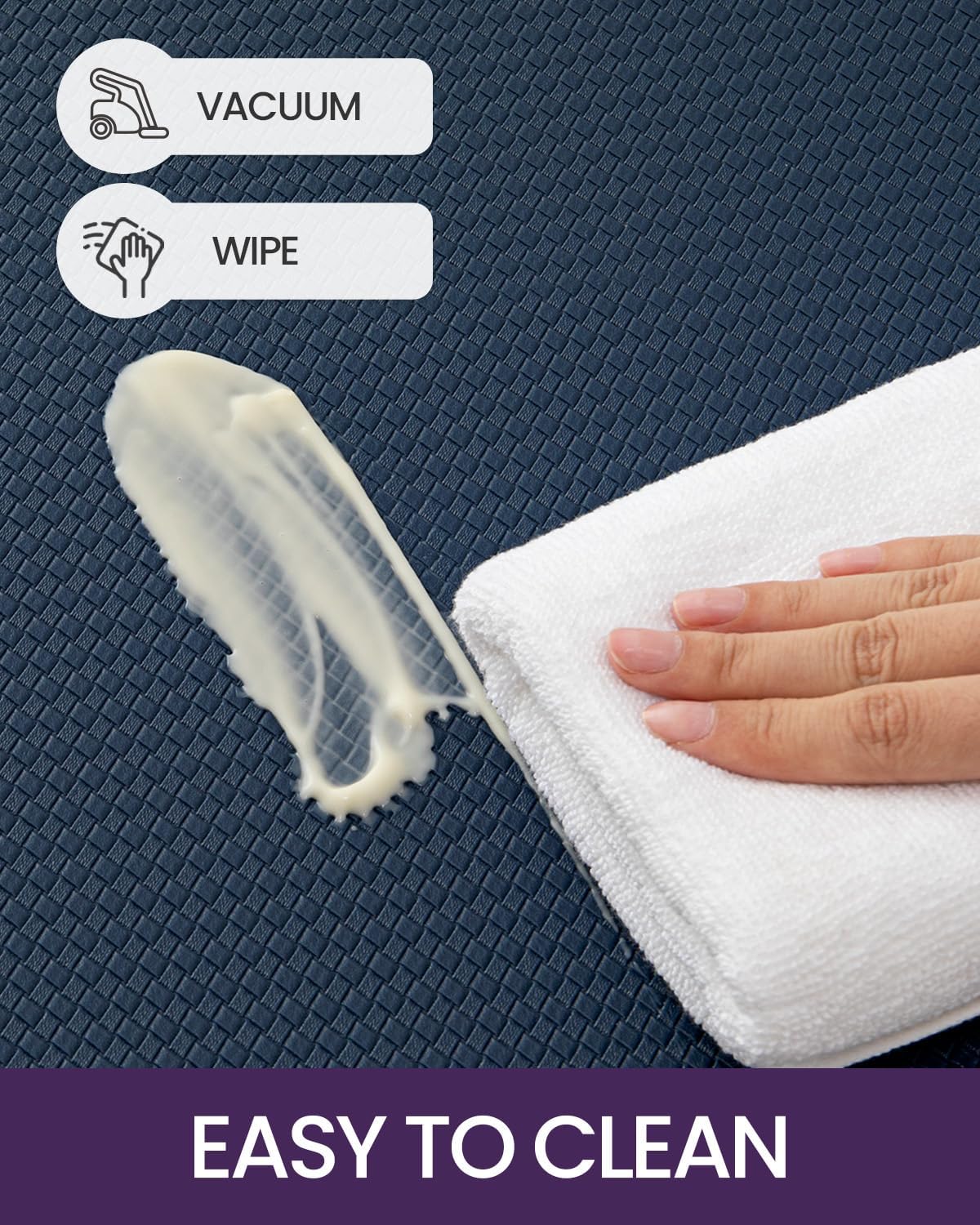 DEXI Kitchen Floor Mats Cushioned Anti Fatigue,17x29+17x59, Standing Runner Rug Waterproof, Comfort Memory Foam Padded for Front Sink Laundry Set of 2, Navy