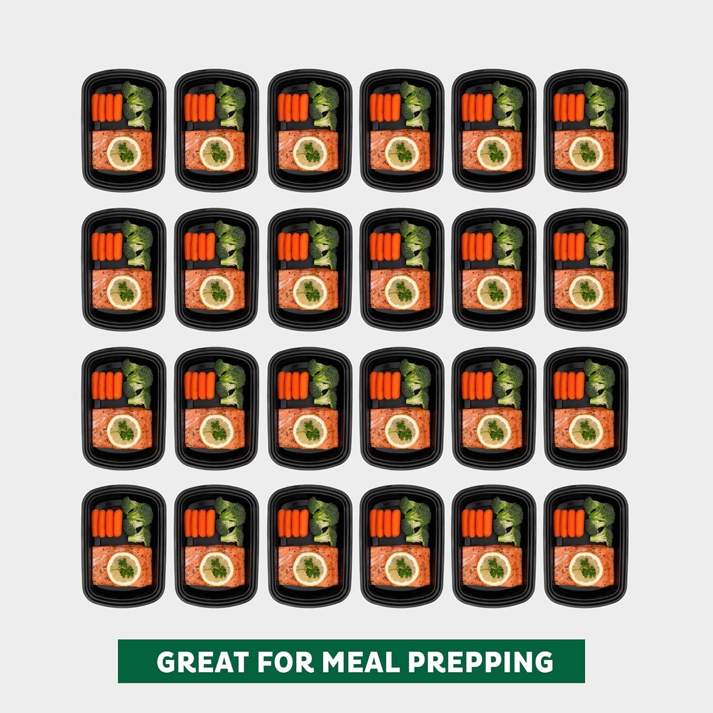 Freshware Meal Prep Containers [50 Pack] 1 Compartment with Lids, Food Storage Containers, Bento Box, BPA Free, Stackable, Microwave/Dishwasher/Freezer Safe (32 oz)