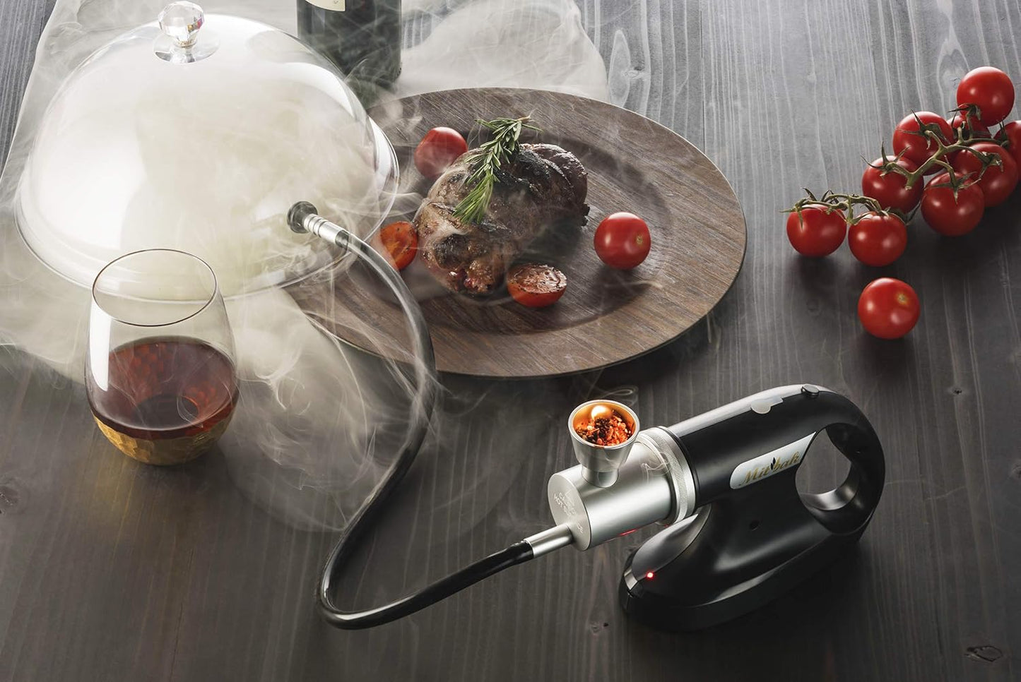 Mitbak Cocktail Smoker Kit With Dome Lid, Woodchips, and Portable Smoking Gun - Indoor-Outdoor Smoke Infuser for Whiskey and Bourbon - Excellent Gift for Men