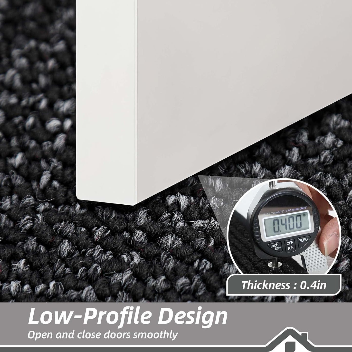 BEQHAUSE Indoor Door Mat 24" x 60", Dirt Trapper Door Mats Non-Slip Entryway Rugs Washable, Resist Dirt Absorbent Welcome Mat, Low Profile Floor Mats for Front Back Door and Entryway, Black