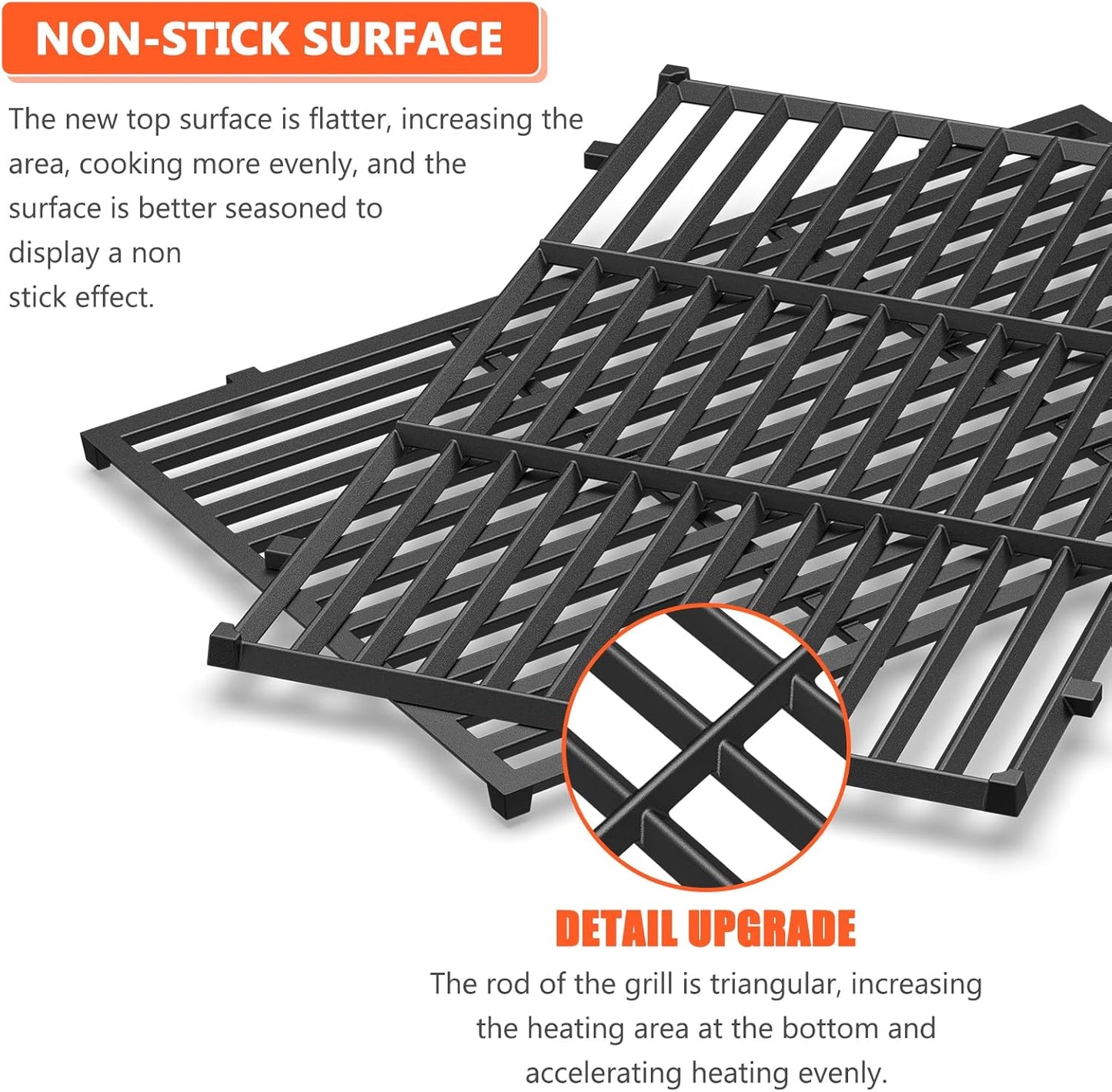 Genesis Grill Parts for Weber Genesis 300 Grills with Front Control Knob, Genesis E310 S310 E/S320 E/S330, Grill Grates 7524 7528, Flavorizer Bars & Heat Deflectors for Weber 7621 7620 65505