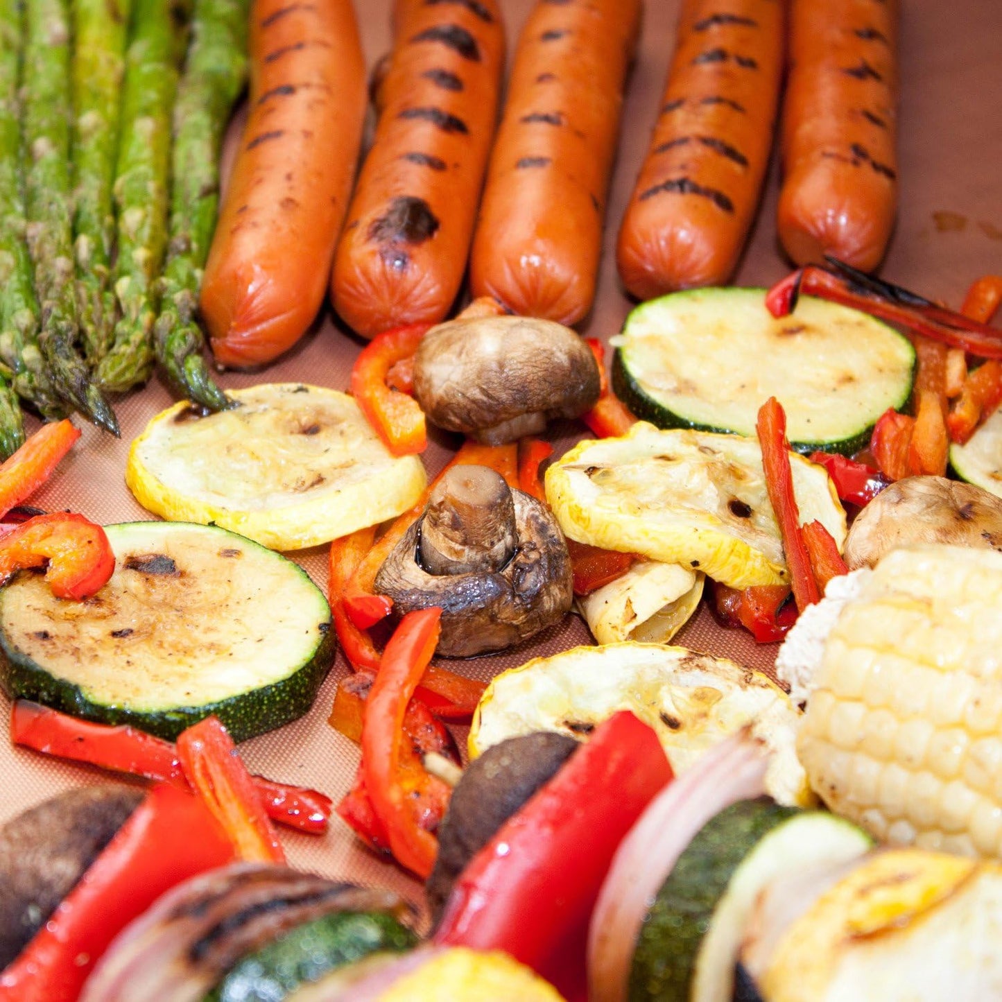 2 Extra Large Copper Grill and Bake Mats - Best Gift - 17 X 23 inches Non Stick Mats for BBQ Griddle Baking, Reusable and Easy to Clean