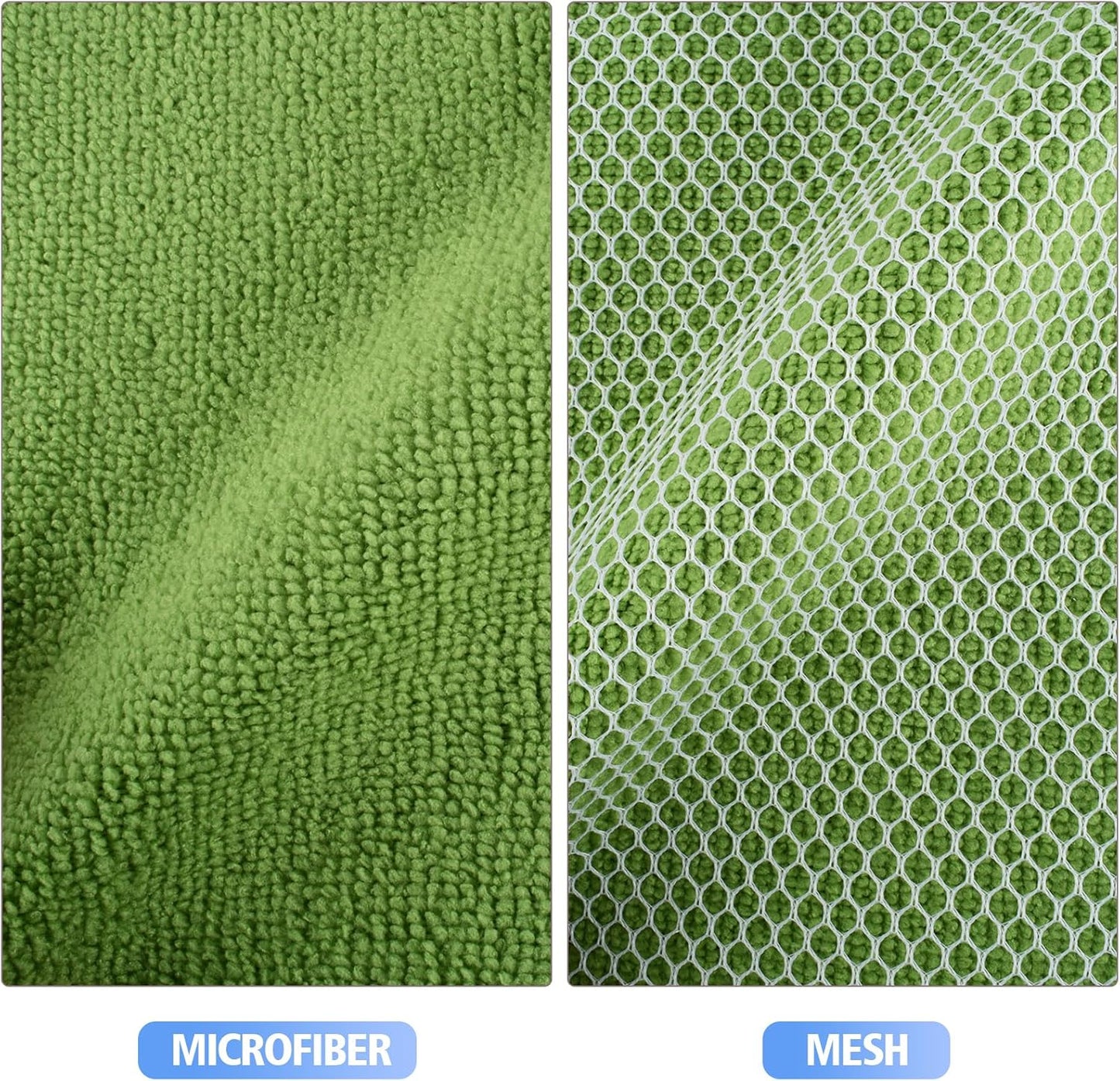 KinHwa Kitchen Washcloths for Dishes Absorbent Microfiber Dish Cloths Quick Dry Dish Rags with Poly Scour Scrub Side Ideal for Kitchen Cleaning (Mixing Colors #1, 6inchx6inch 9 Pack)