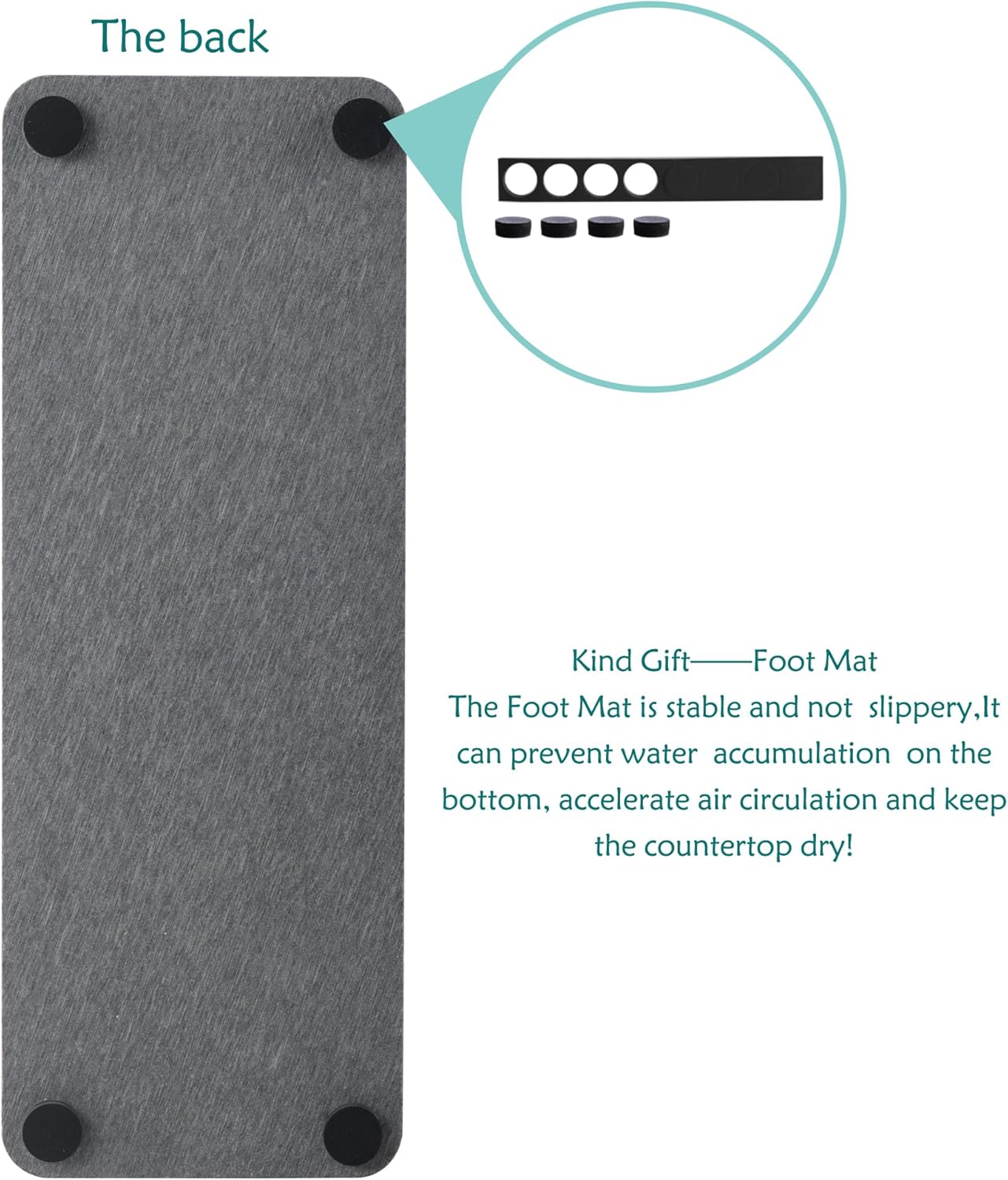 2 Pcs Water Absorbing Stone Trays, Kitchen/Bathroom Sink Soap Dish, Diatomite Tray Used for Hand Soap & Cosmetic Bottles in The Modern Home, 3.15" W x 8.7" L, Gray