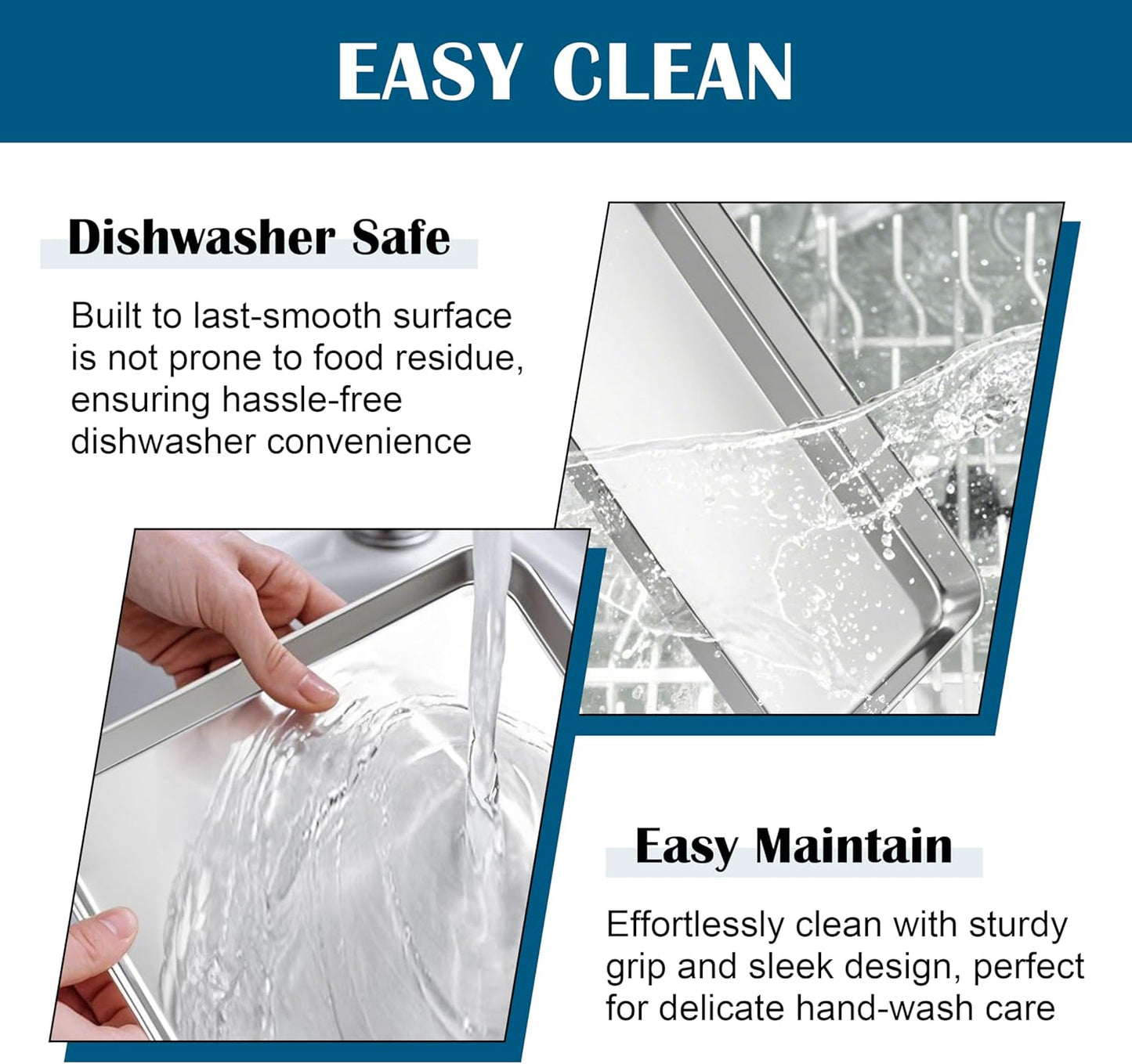 E-far Baking Sheet with Wire Rack (2 Pans + 2 Racks), Large Stainless Steel Cookie Sheets Pan & Cooling Rack for Baking Cookies Cake, Non Toxic & Heavy Duty, Oven & Dishwasher Safe, 18 x 13 x 1 Inch