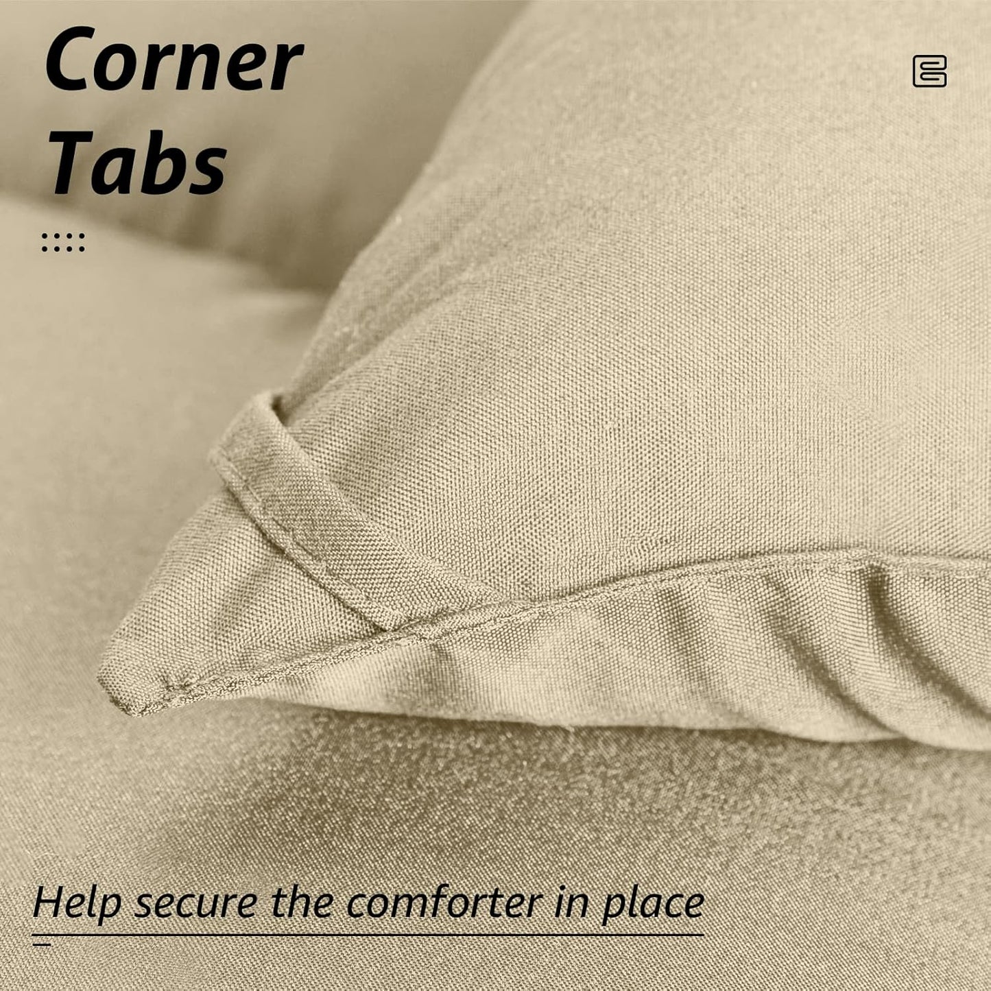 HYLEORY All Season Full Size Bed Comforter - Cooling Down Alternative Quilted Duvet Insert with Corner Tabs - Winter Warm - Machine Washable - Beige