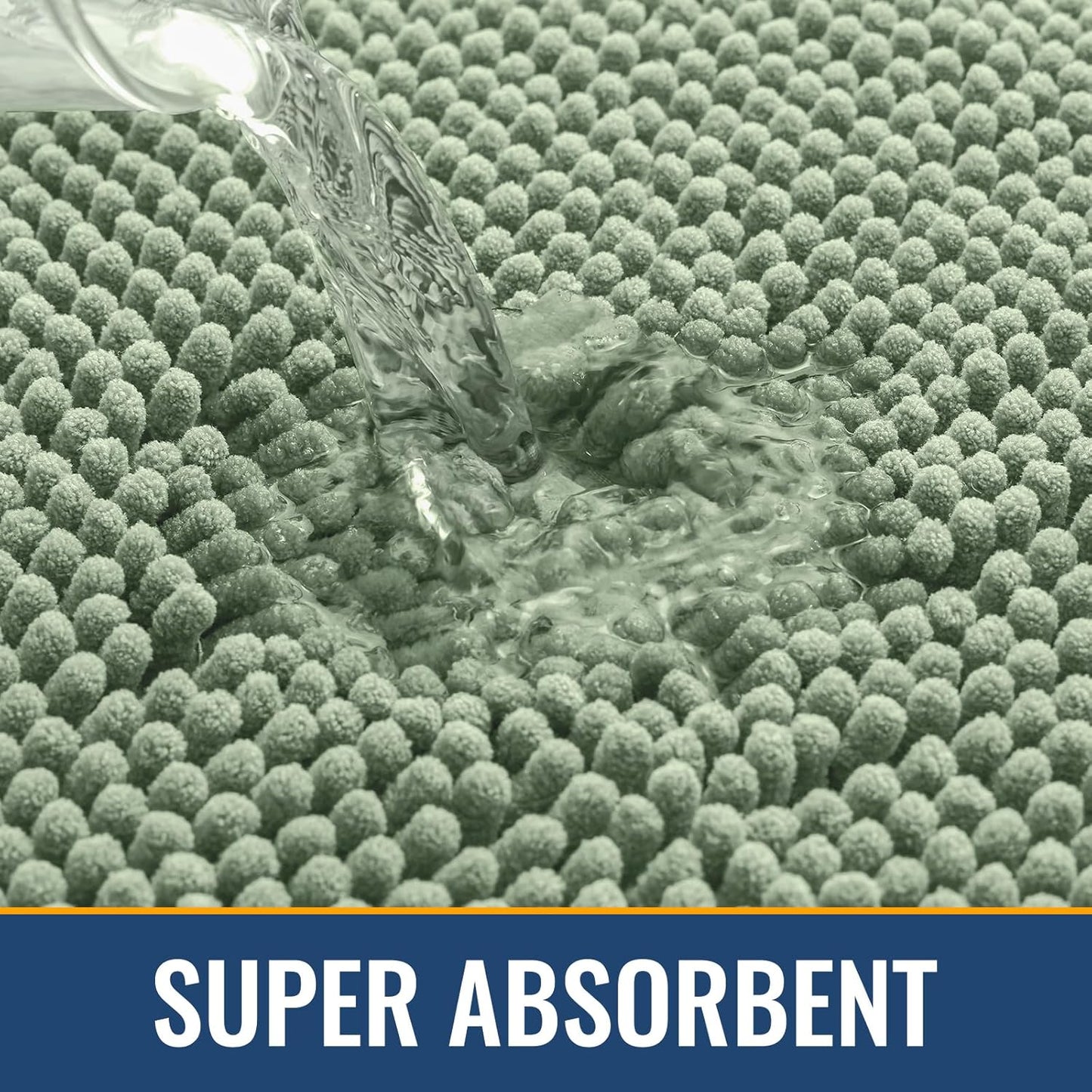 Arotive Bathroom Rugs 36x24, Extra Soft Absorbent Shaggy Chenille Bath Rugs, Machine Washable Rubber Backing Non-Slip Bath Mats for Bathroom Floor Tub and Shower, Home Decor Accessories, Sage Green