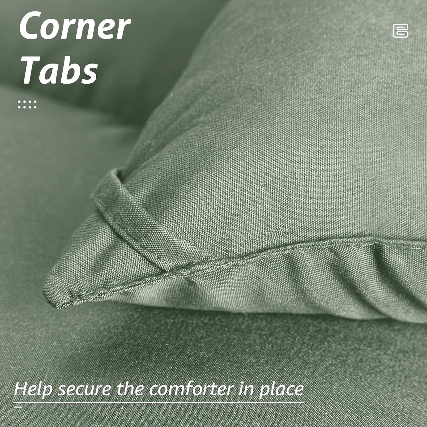 HYLEORY All Season King Size Bed Comforter - Cooling Down Alternative Quilted Duvet Insert with Corner Tabs - Winter Warm - Machine Washable - Sage Green