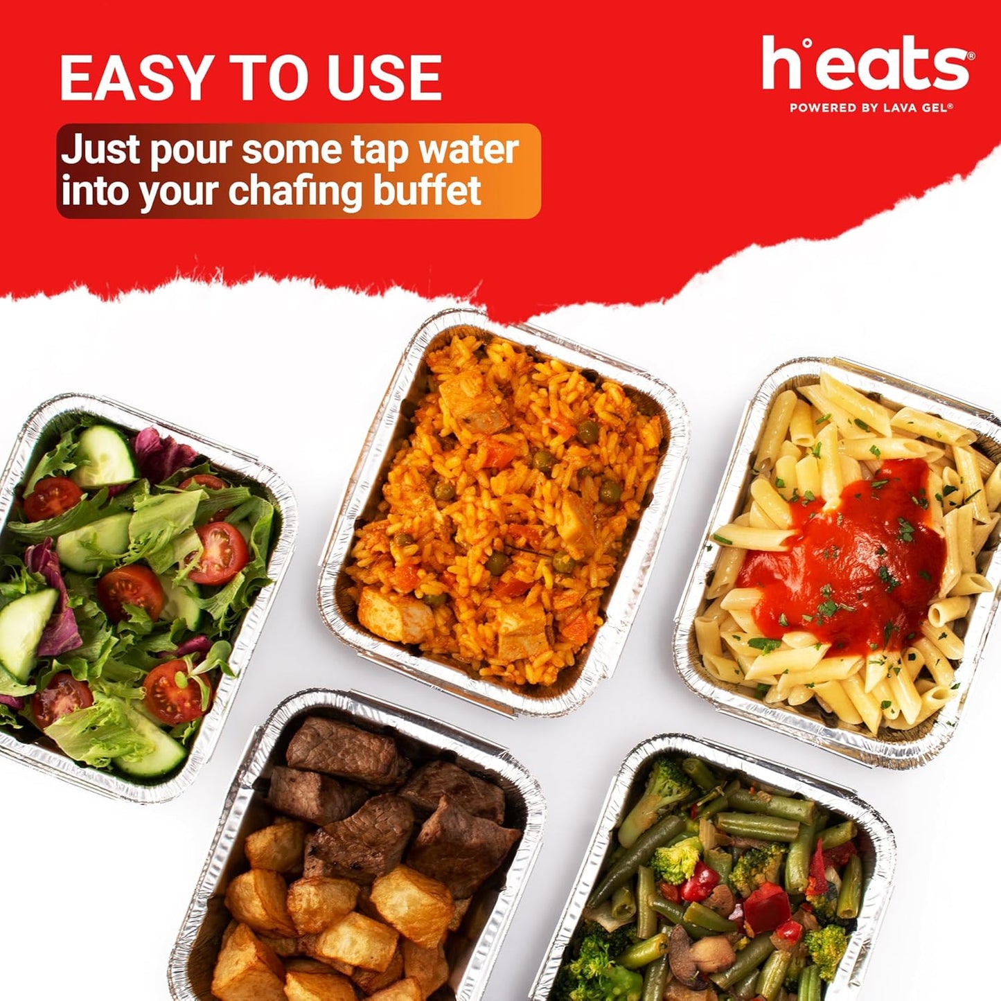 Flameless Food Warming Pads (6 Pack) - Food Warmers for Parties Buffet Disposable - Party Buffet Servers and Warmers for Half Size Pans - Heating Pads for Chafing Dish- Must-Have Catering Supplies