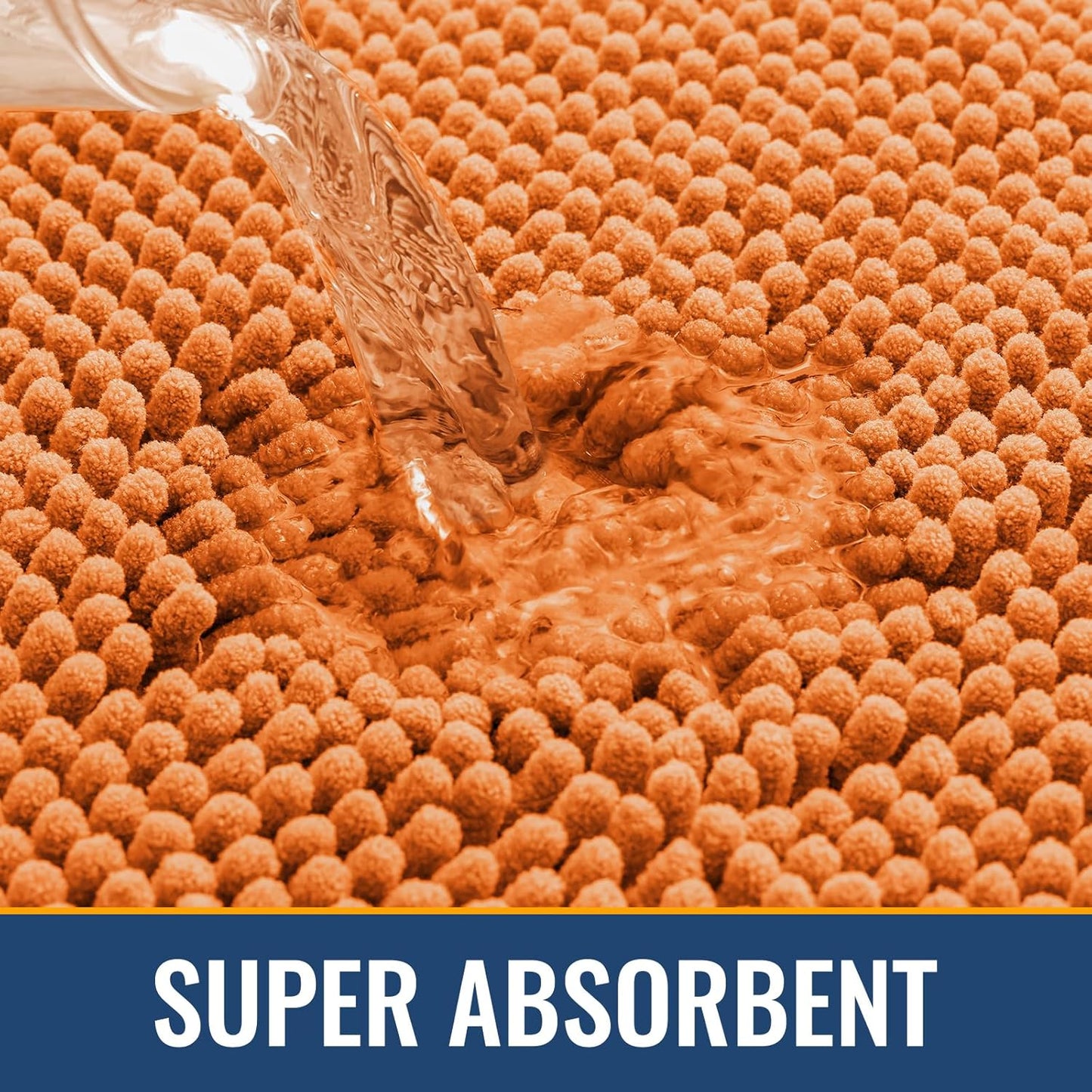 Arotive Bathroom Rugs 30x20, Extra Soft Absorbent Shaggy Chenille Bath Rugs, Machine Washable Rubber Backing Non-Slip Bath Mats for Bathroom Floor Tub and Shower, Home Decor Accessories, Coral