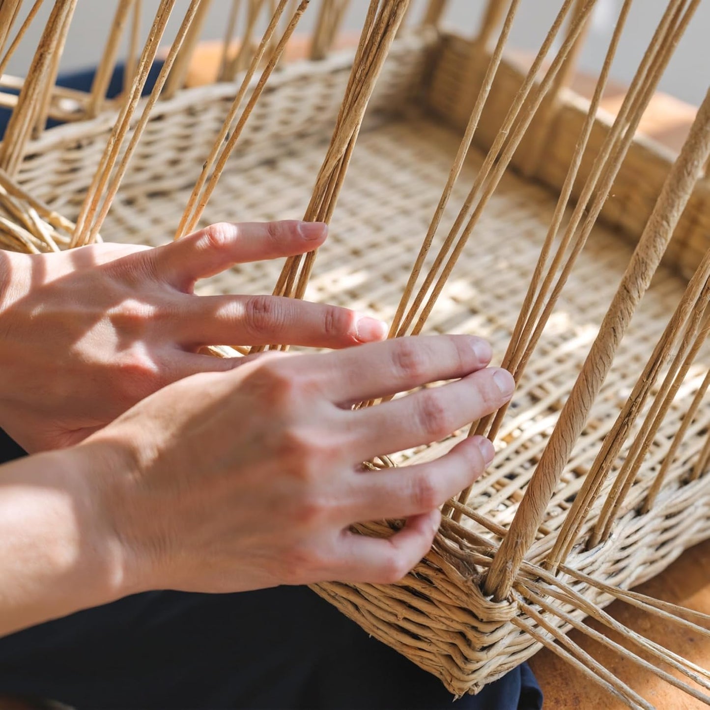 GRANNY SAYS Wicker Storage Baskets for Shelves, Waterproof Wicker Baskets for Organizing, Woven Basket for Shelves, Decorative Basket for Living Room, Grey