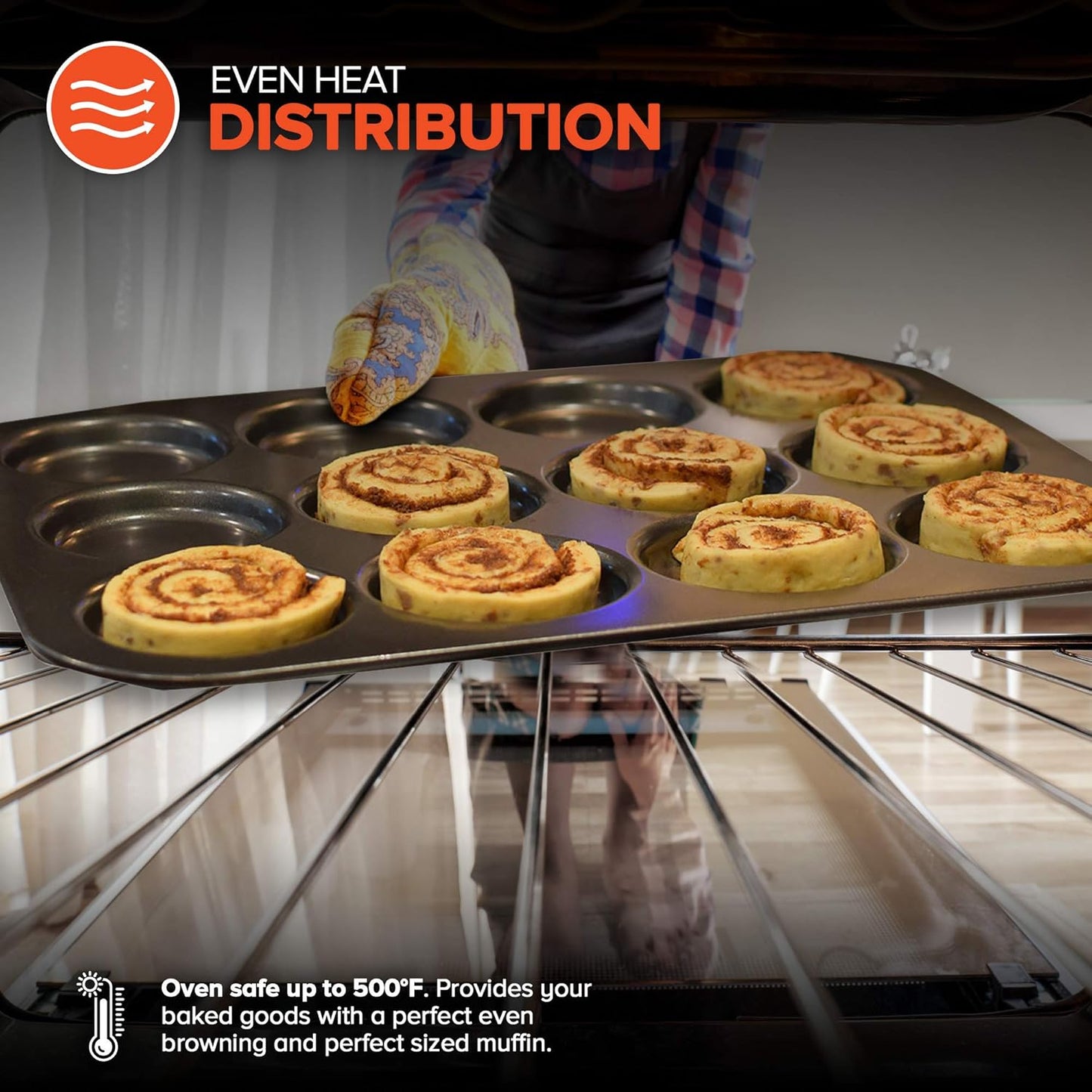 EXULTIMATE Muffin Top Pan Professional Pansuffin Pan Non Stick 12 Cavity Baking Moon Pie Whoopie Pie Hamburger Bun