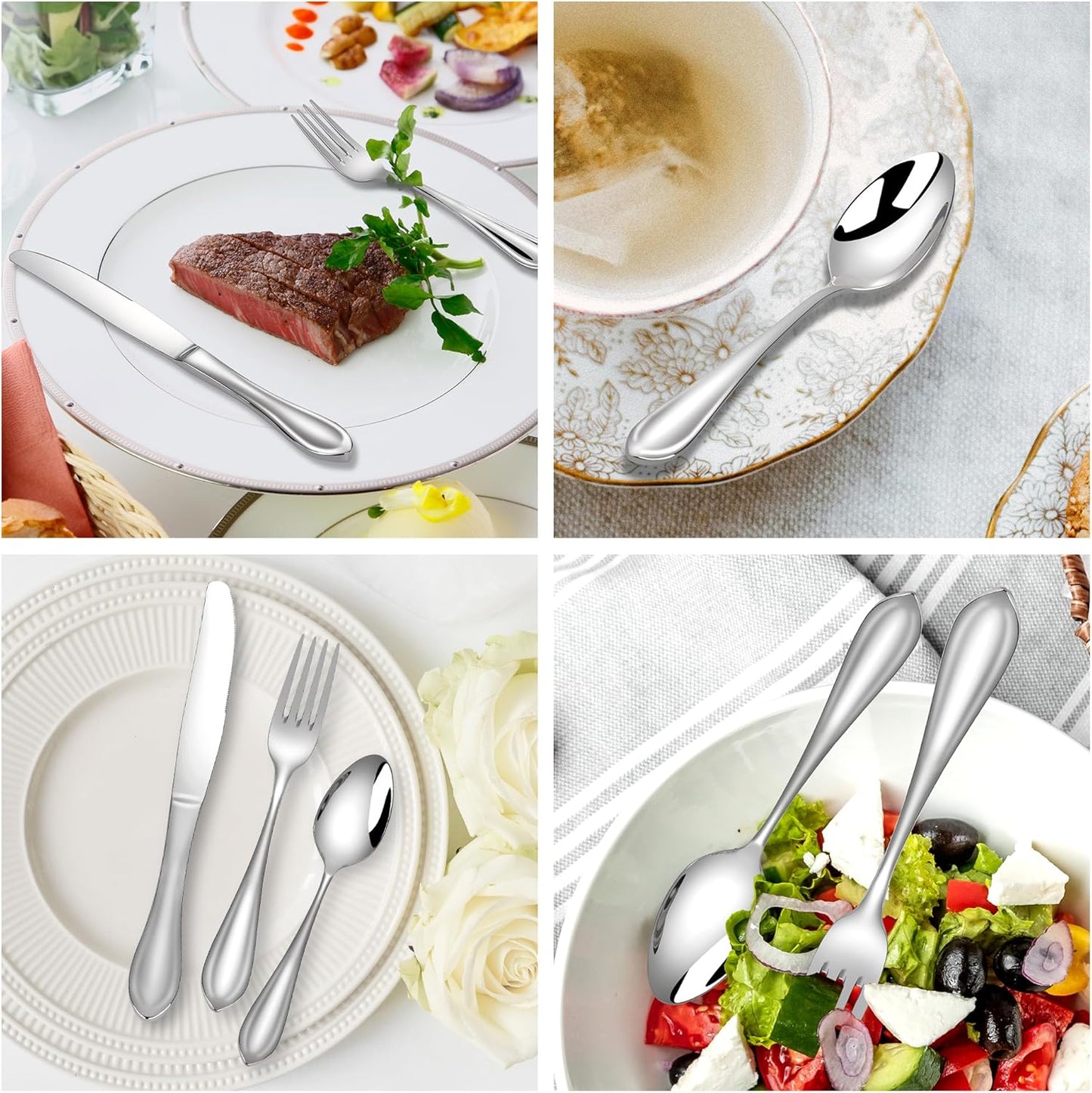 30 Pieces 18/10 Stainless Steel Flatware for 6, Heavy Duty Silverware Set, Forged Thick Kitchen Silverware, Dishwasher Safe, Ideal for Gift