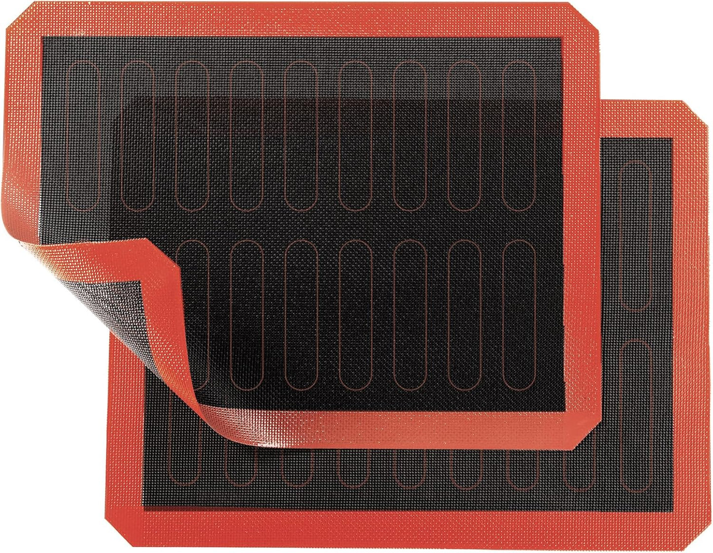 2 PCS Perforated Silicone Baking Mat, Macaron Baking Sheet, Reusable & Non-stick Bakeware Mats for Cookies, Macarons, Bread and Pastry，16.5""x11.6"" (Type 2-2pcs), Red