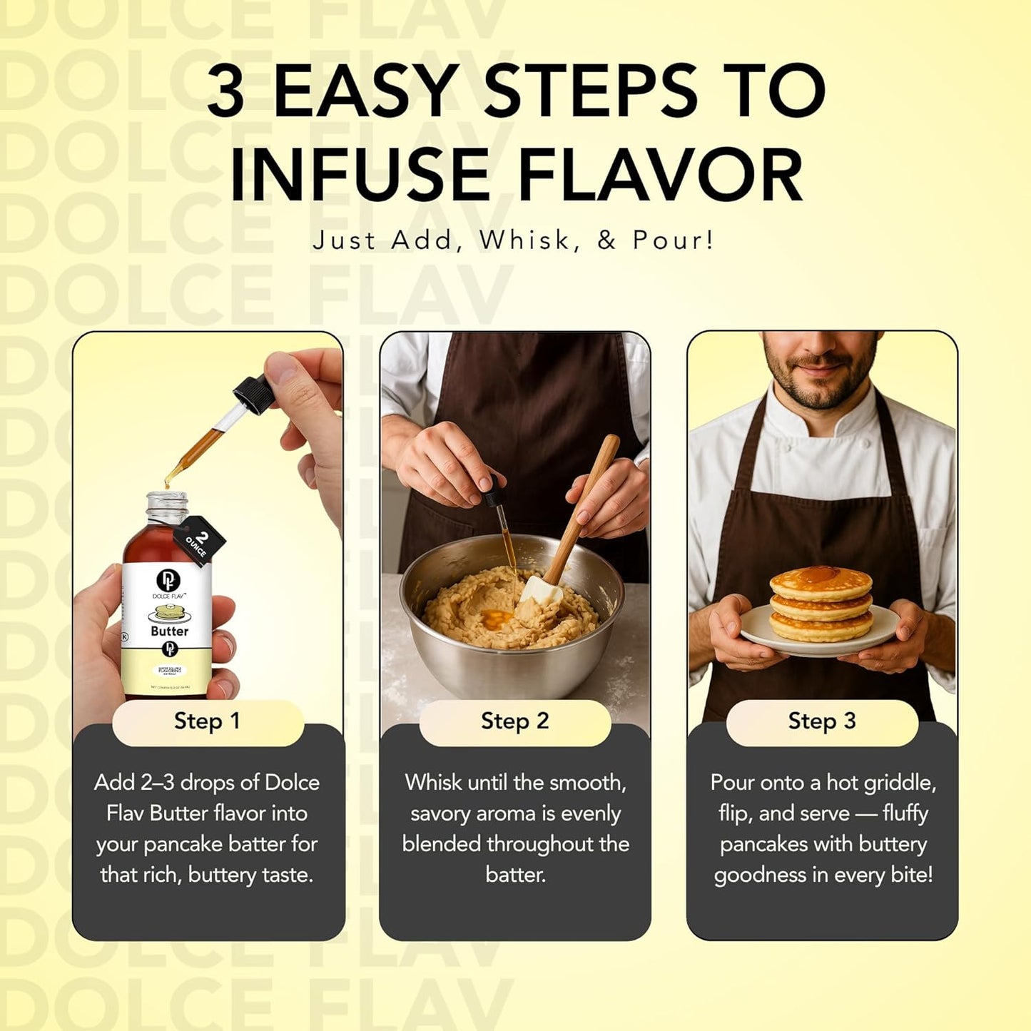 Dolce Flav Butter Extract – 8 Ounce Water-Soluble Kosher, Sugar-Free, Concentrated Imitation Butter Flavor for Baking, Cookies & Frostings, Includes Measured Dropper